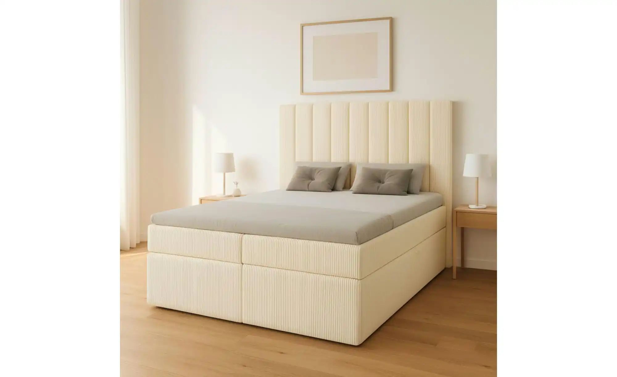 Boxbett mit Stauraum  Cord Nero Box ¦ beige ¦ Maße (cm): B: 122 H: 124 Bett günstig online kaufen