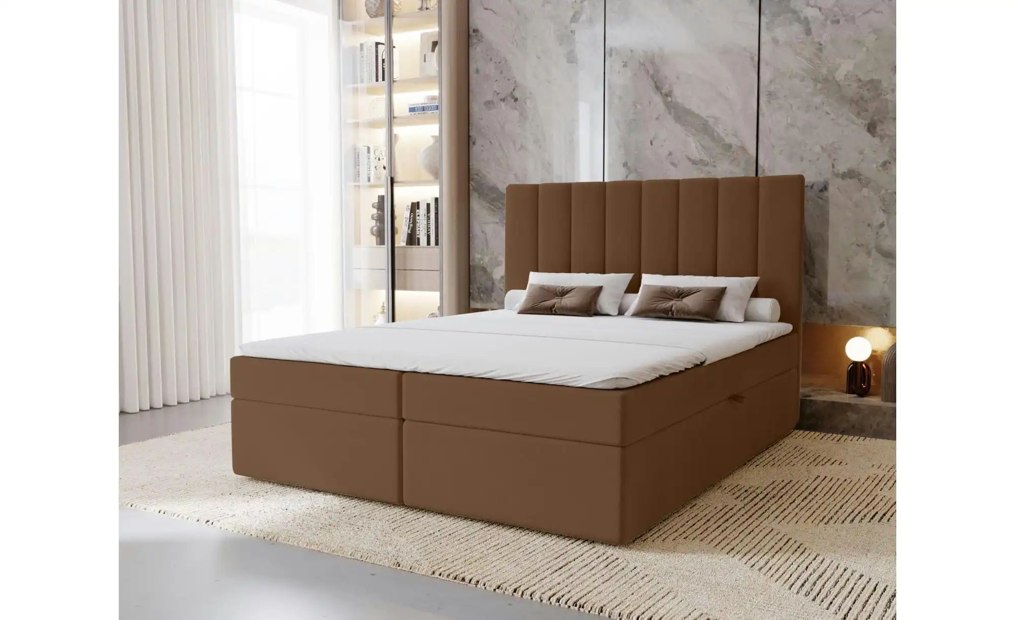 Boxbett mit Stauraum  Nelia ¦ braun ¦ Maße (cm): B: 142 H: 124 Betten > Pol günstig online kaufen