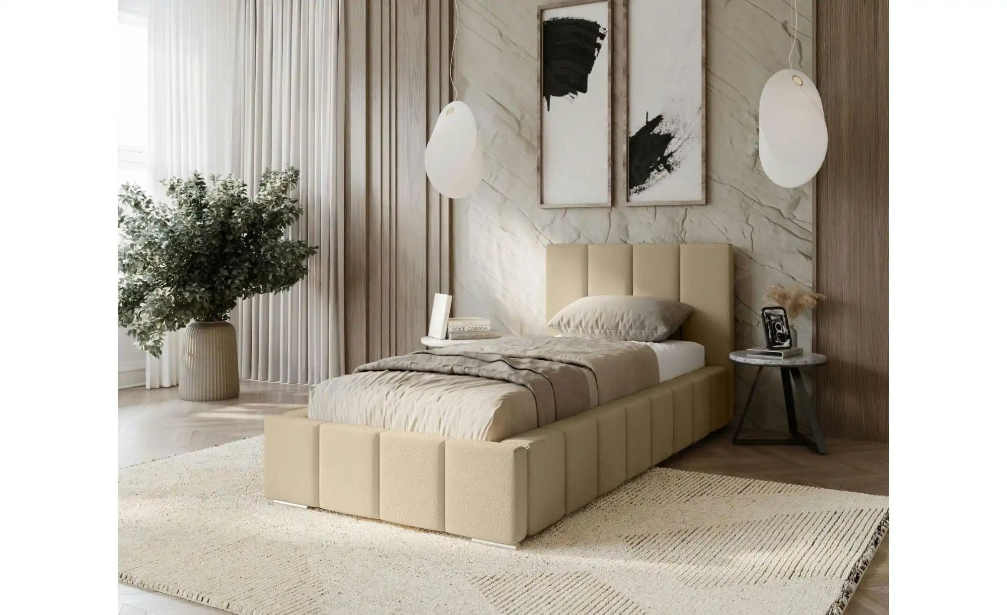 Polsterbett mit Stauraum Margate ¦ beige ¦ Maße (cm): B: 105 H: 100 Betten günstig online kaufen