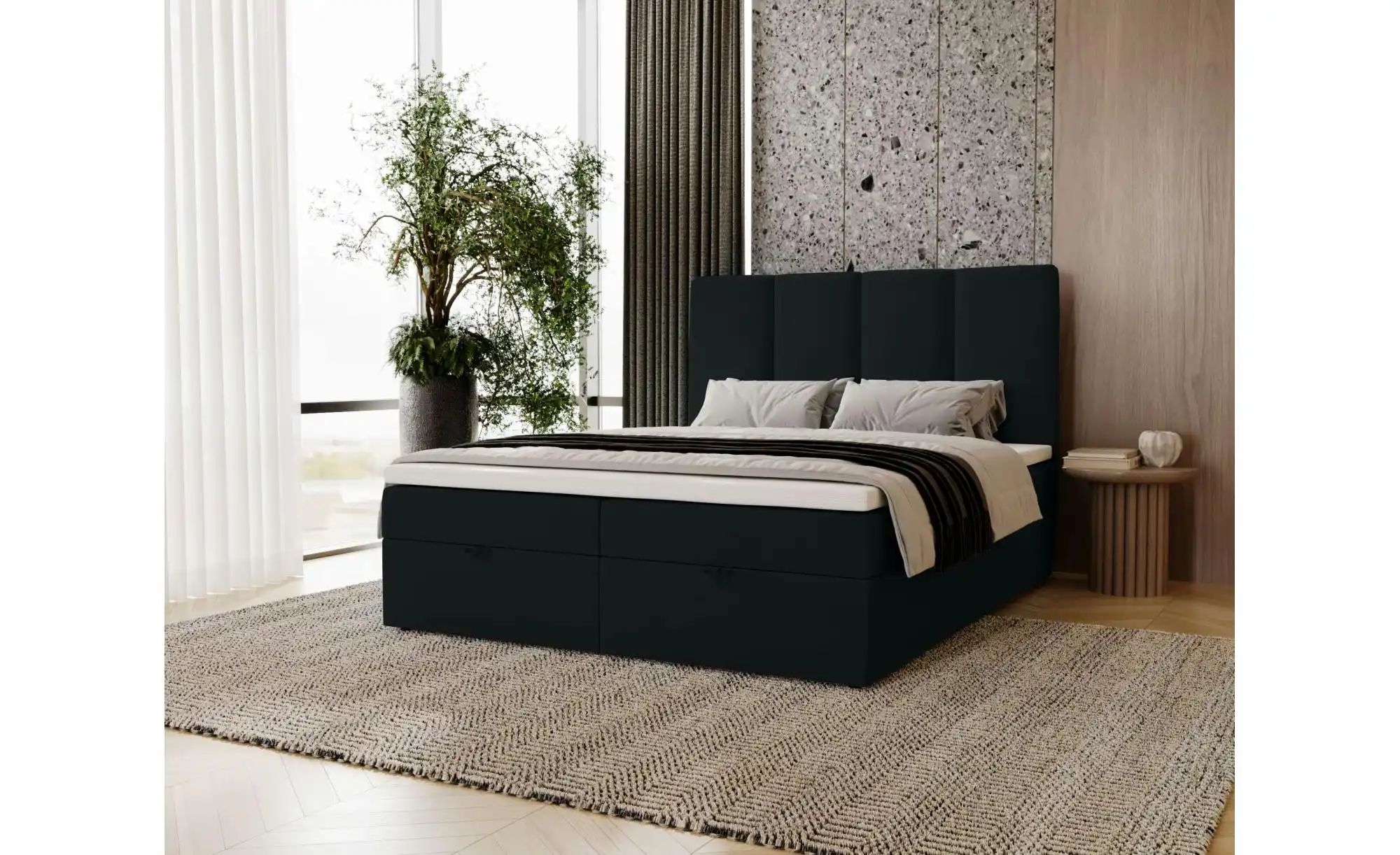 Boxbett mit Stauraum  Macclesfield ¦ schwarz ¦ Maße (cm): H: 110 Betten > P günstig online kaufen
