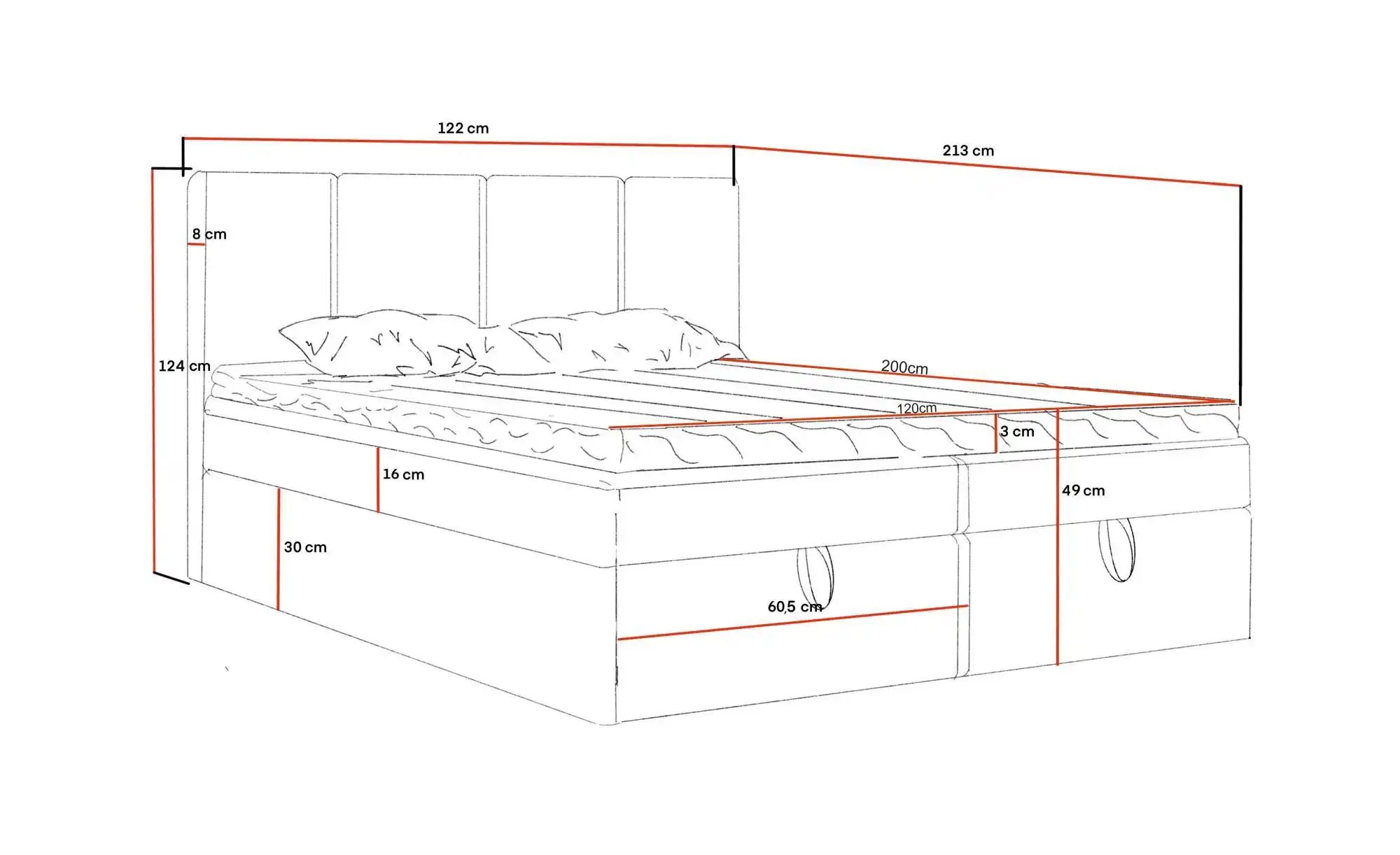Boxbett mit Stauraum  Cord Nero Box ¦ grau ¦ Maße (cm): B: 122 H: 124 Bette günstig online kaufen