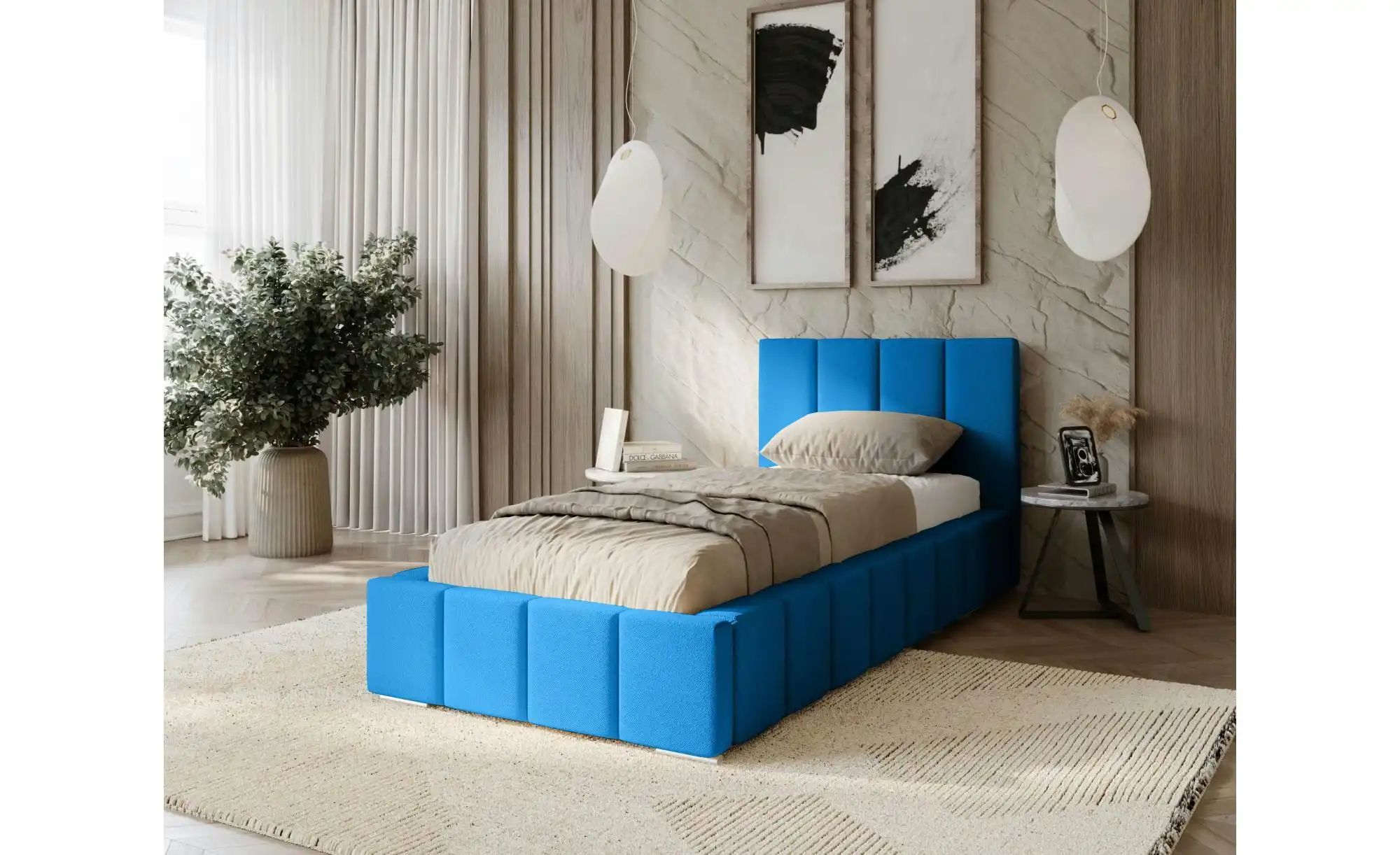 Polsterbett mit Stauraum Margate ¦ blau ¦ Maße (cm): B: 105 H: 100 Betten > günstig online kaufen