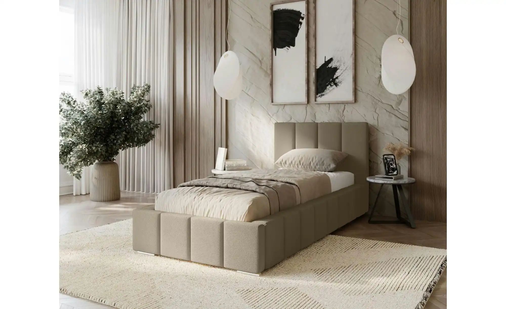 Polsterbett mit Stauraum Margate ¦ beige ¦ Maße (cm): B: 95 H: 100 Betten > günstig online kaufen