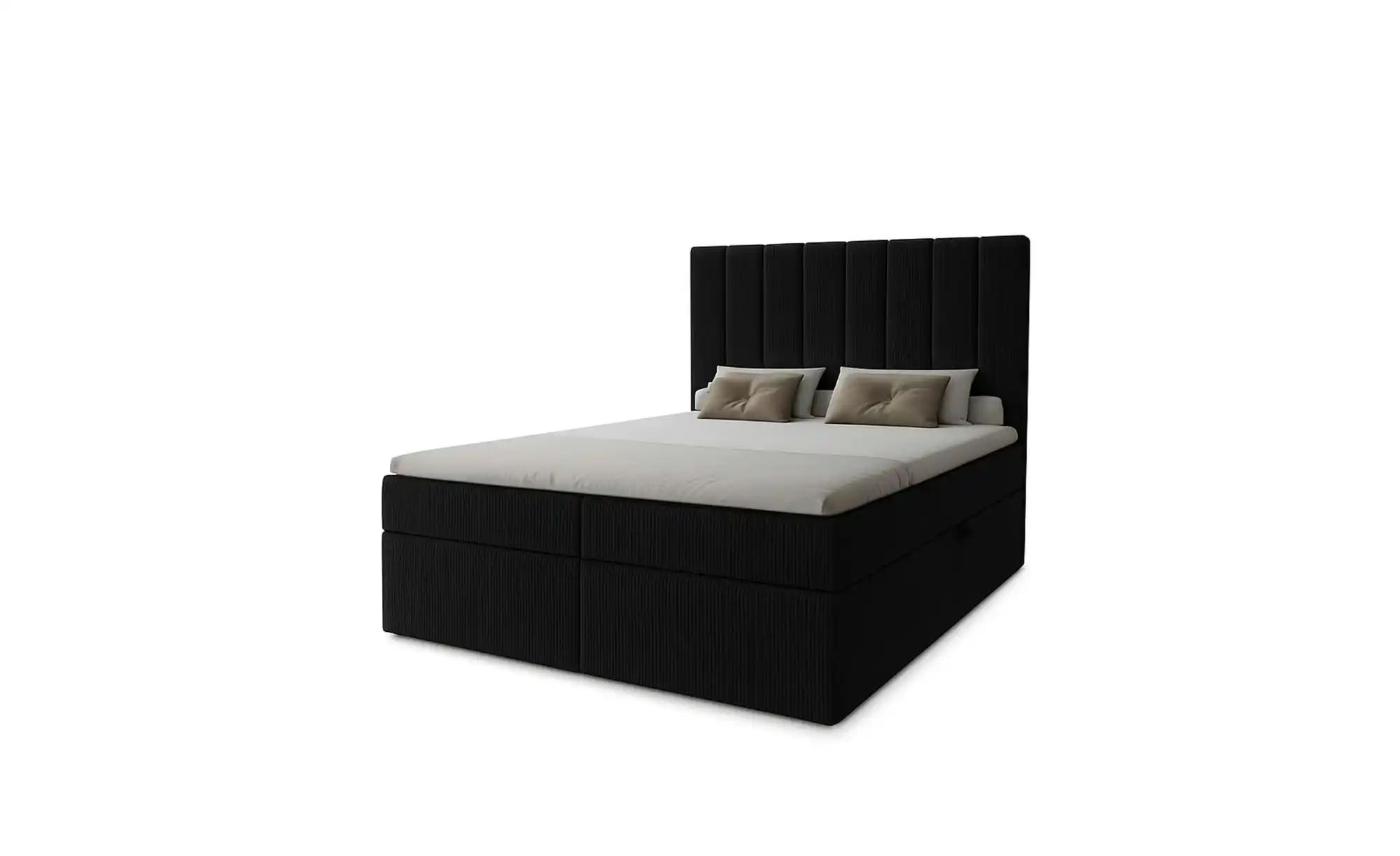 Boxbett mit Stauraum  Cord Nero Box ¦ schwarz ¦ Maße (cm): B: 142 H: 124 Be günstig online kaufen