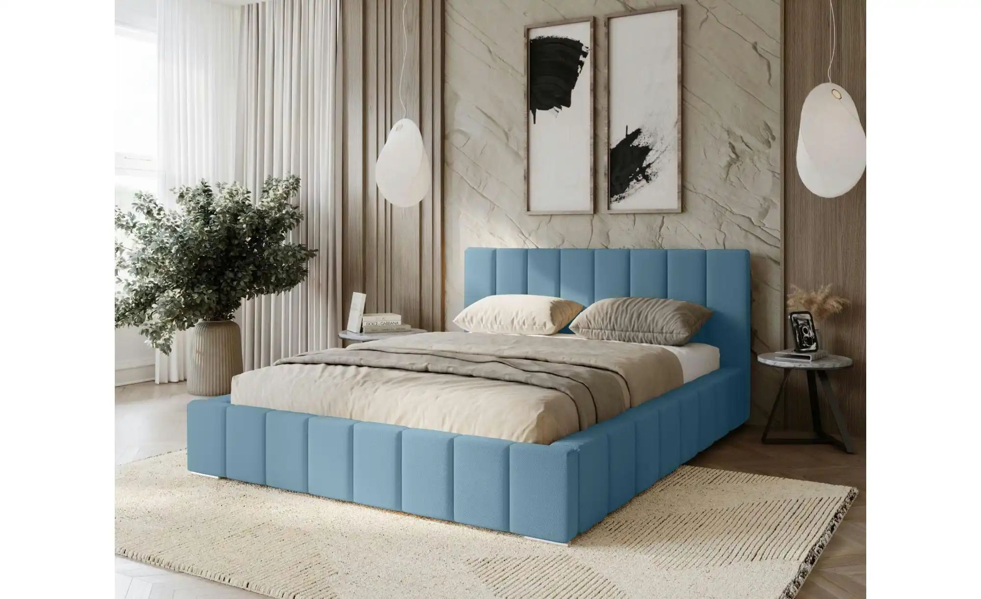 Polsterbett mit Stauraum Margate ¦ blau ¦ Maße (cm): B: 195 H: 100 Betten > günstig online kaufen