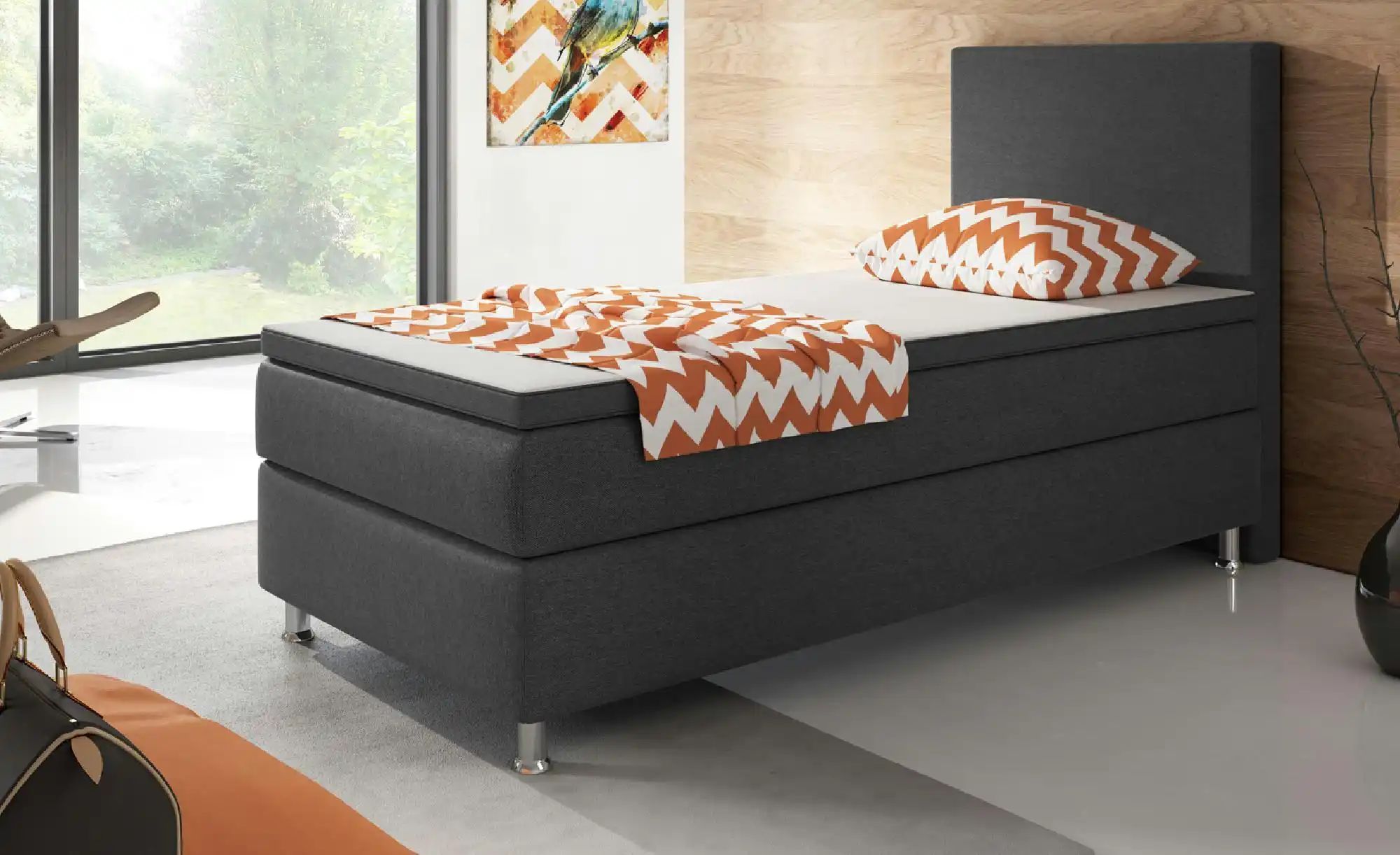 Boxspringbett  Berlin ¦ grau ¦ Maße (cm): B: 90 H: 115 Betten > Komfortbett günstig online kaufen