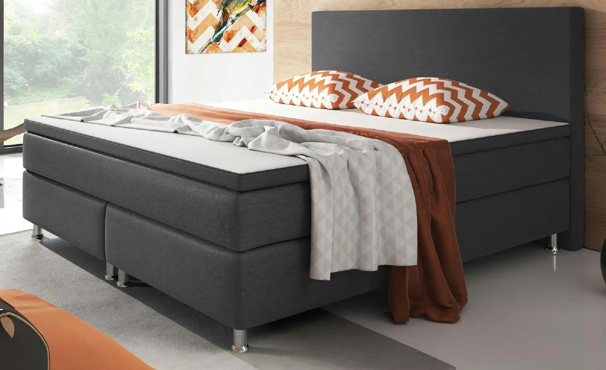 Boxspringbett  Berlin ¦ grau ¦ Maße (cm): B: 180 H: 115 Betten > Komfortbet günstig online kaufen