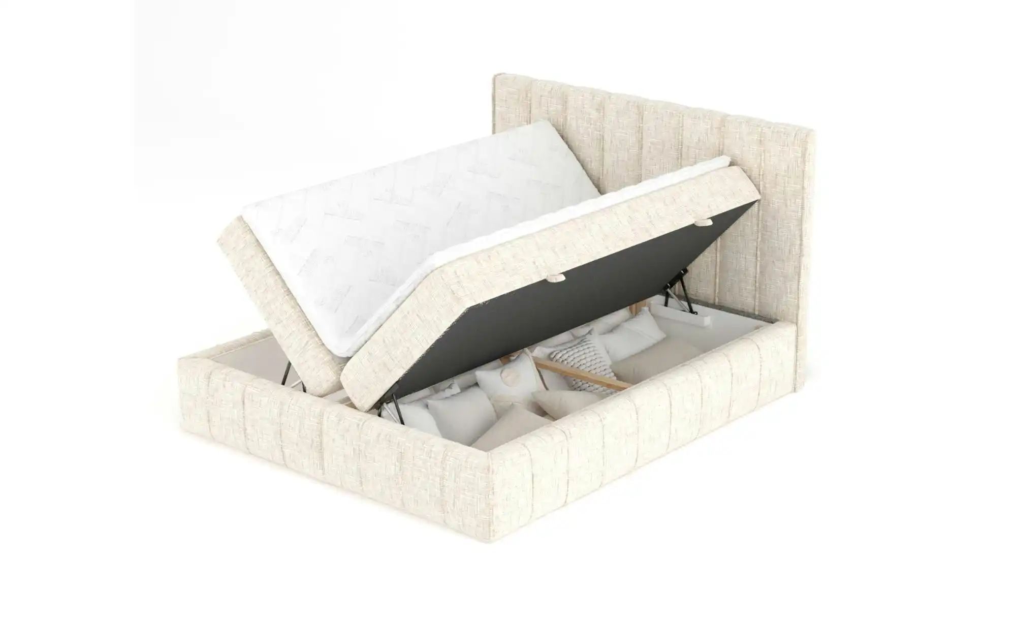 Boxspringbett mit Stauraum   ¦ creme ¦ Maße (cm): B: 185 H: 124 Betten > Ko günstig online kaufen