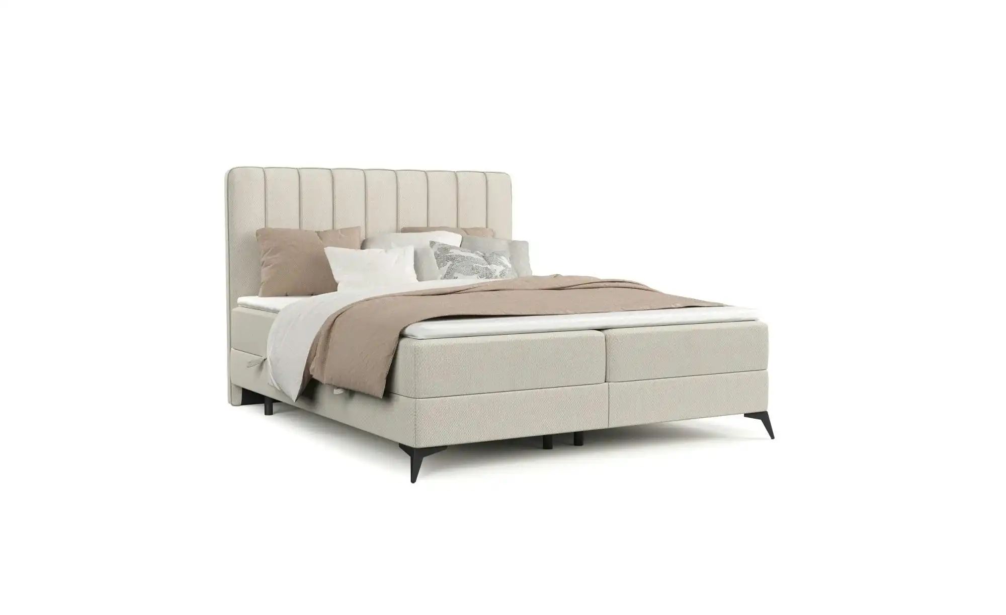 Boxspringbett mit Stauraum   ¦ creme ¦ Maße (cm): B: 142 H: 120 Betten > Ko günstig online kaufen