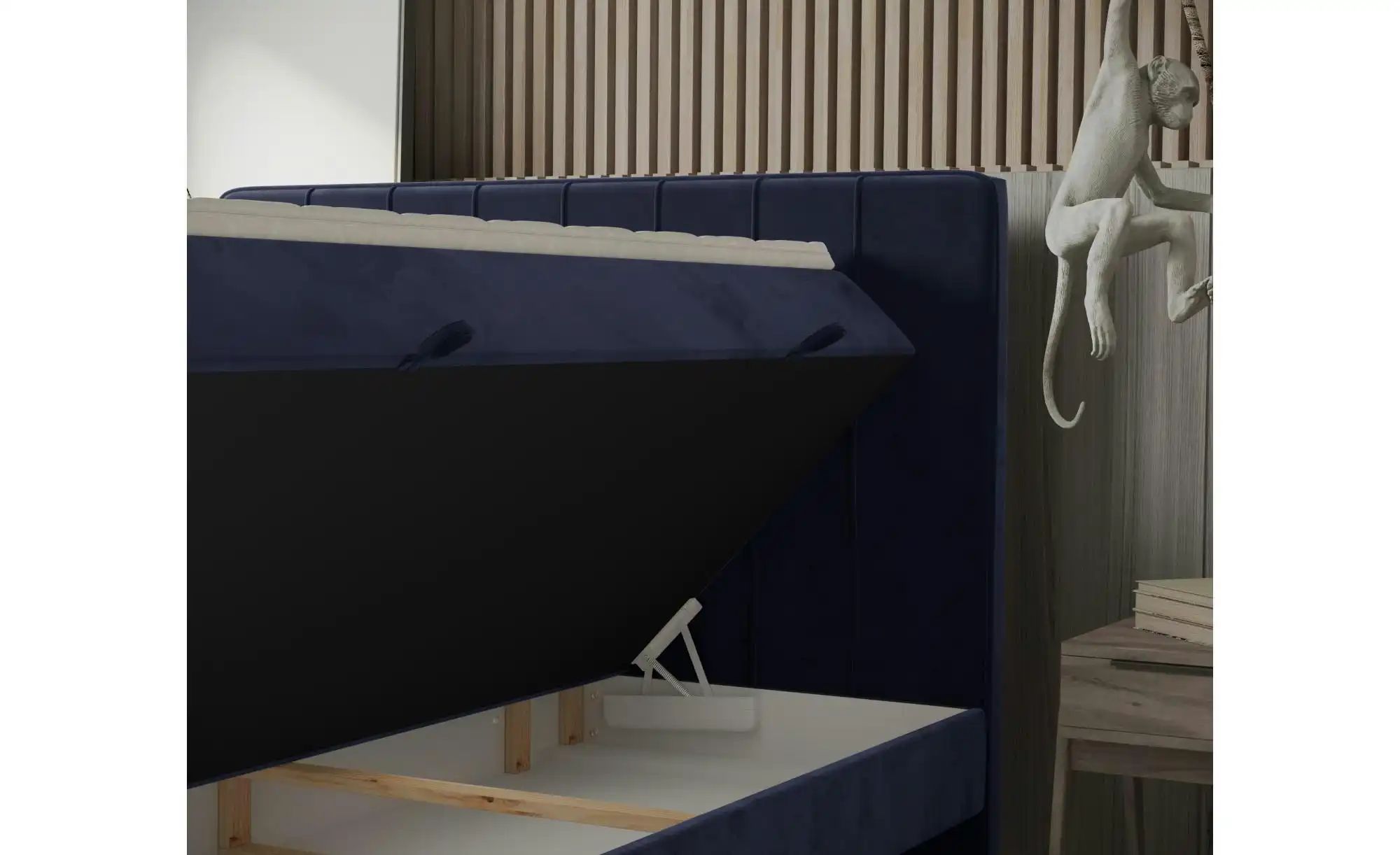 Boxspringbett mit Stauraum   ¦ blau ¦ Maße (cm): B: 142 H: 120 Betten > Kom günstig online kaufen
