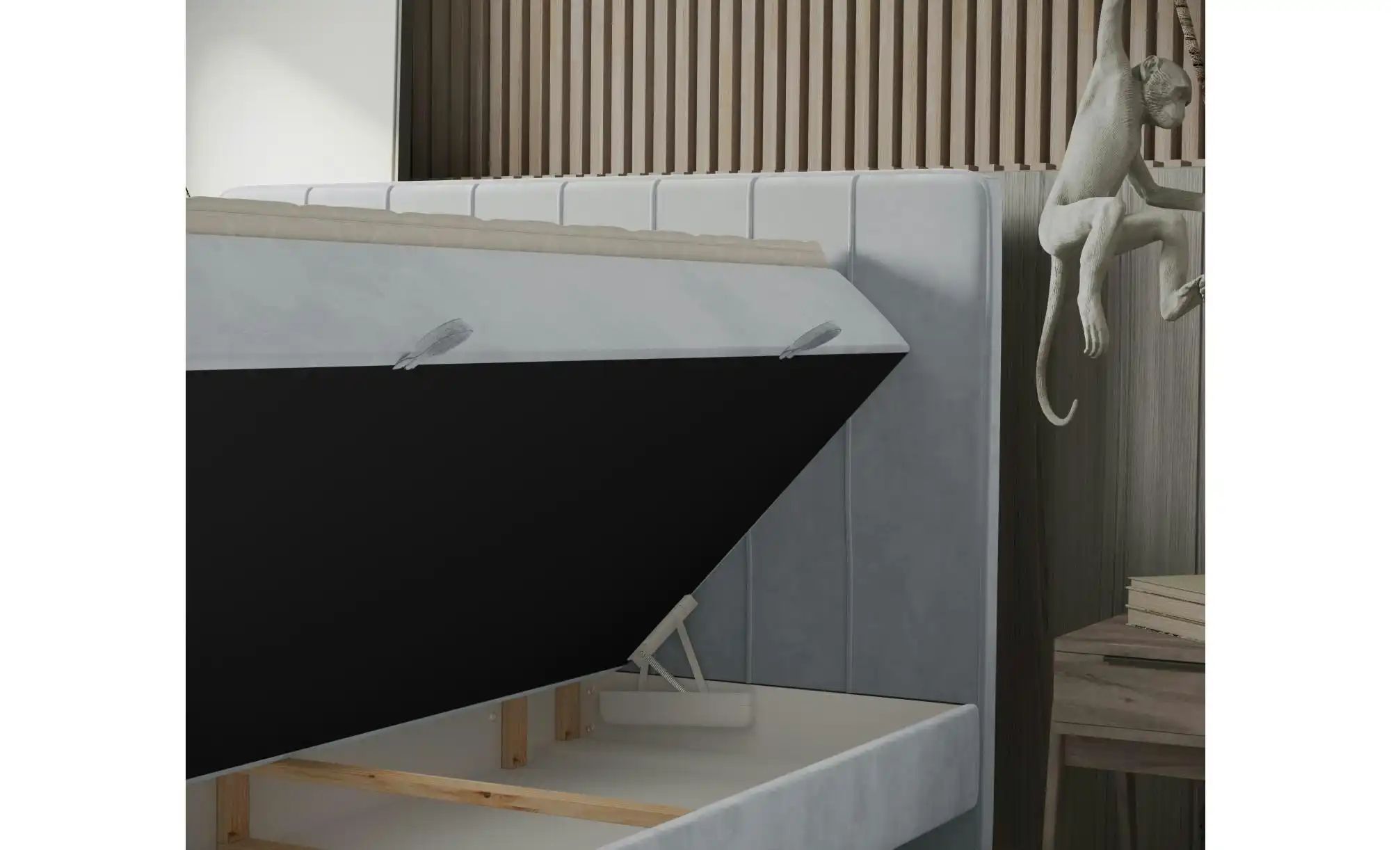 Boxspringbett mit Stauraum   ¦ grau ¦ Maße (cm): B: 202 H: 120 Betten > Kom günstig online kaufen