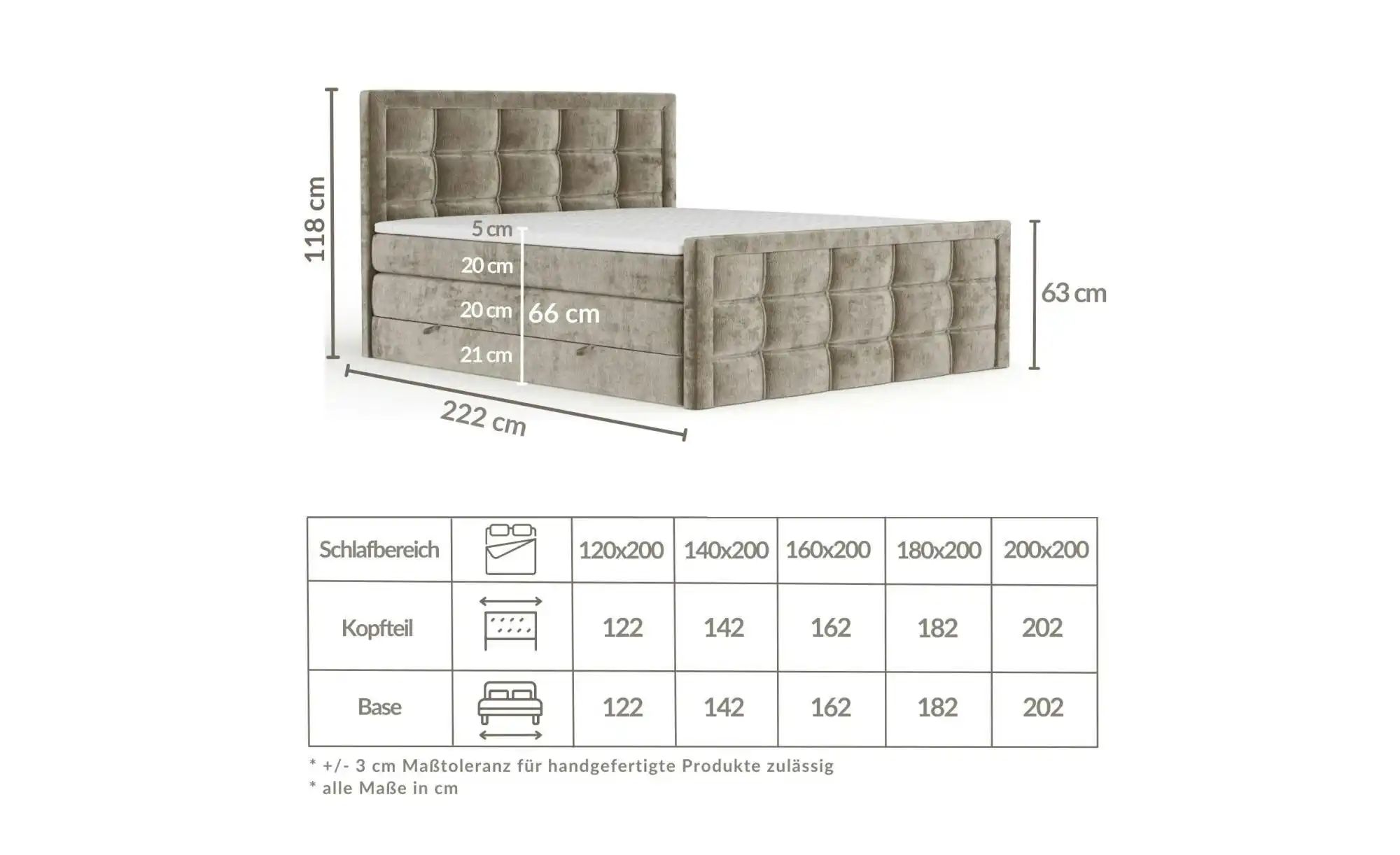 Boxspringbett mit Stauraum   ¦ rosa/pink ¦ Maße (cm): B: 182 H: 118 Betten günstig online kaufen