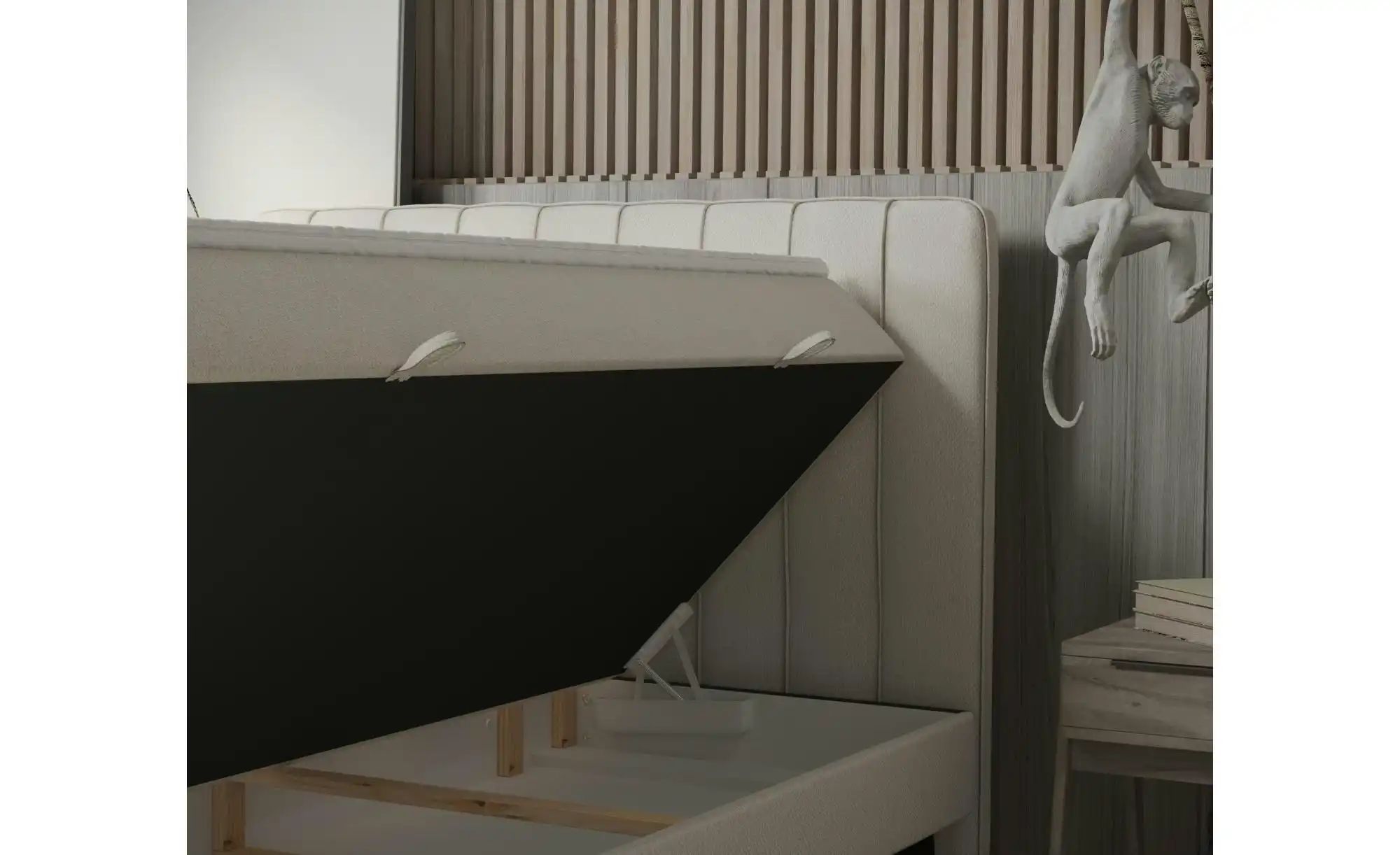 Boxspringbett mit Stauraum   ¦ creme ¦ Maße (cm): B: 142 H: 120 Betten > Ko günstig online kaufen