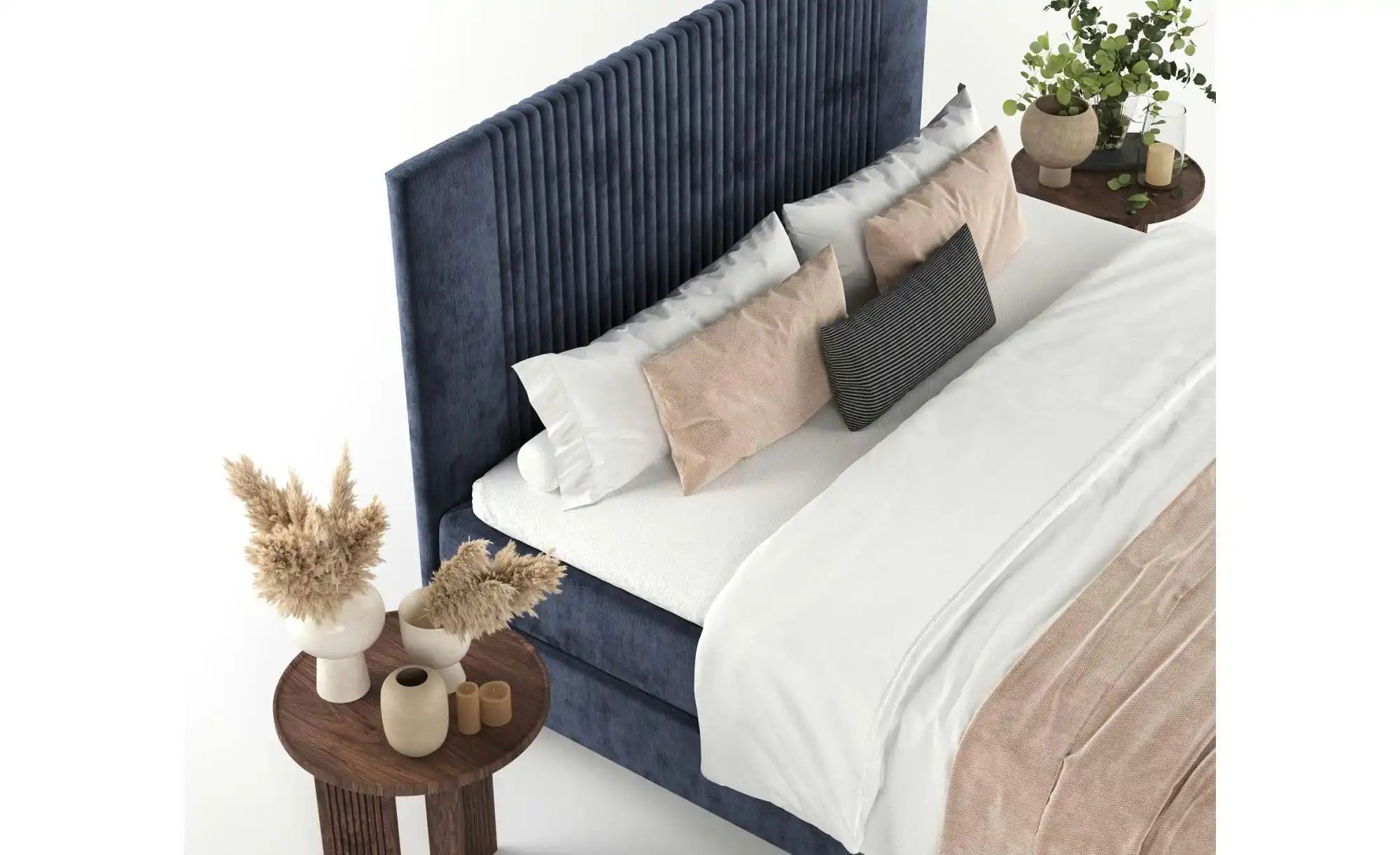 Boxspringbett   ¦ blau ¦ Maße (cm): B: 122 H: 119 Betten > Komfortbetten - günstig online kaufen