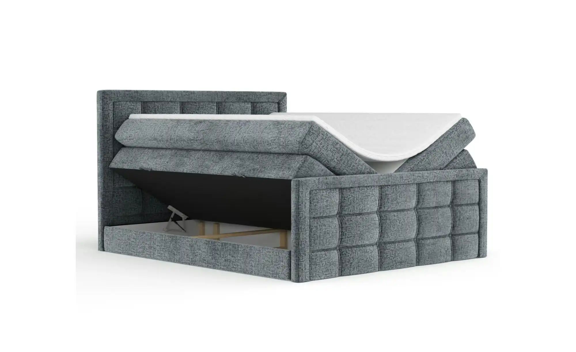 Boxspringbett mit Stauraum   ¦ blau ¦ Maße (cm): B: 182 H: 118 Betten > Kom günstig online kaufen