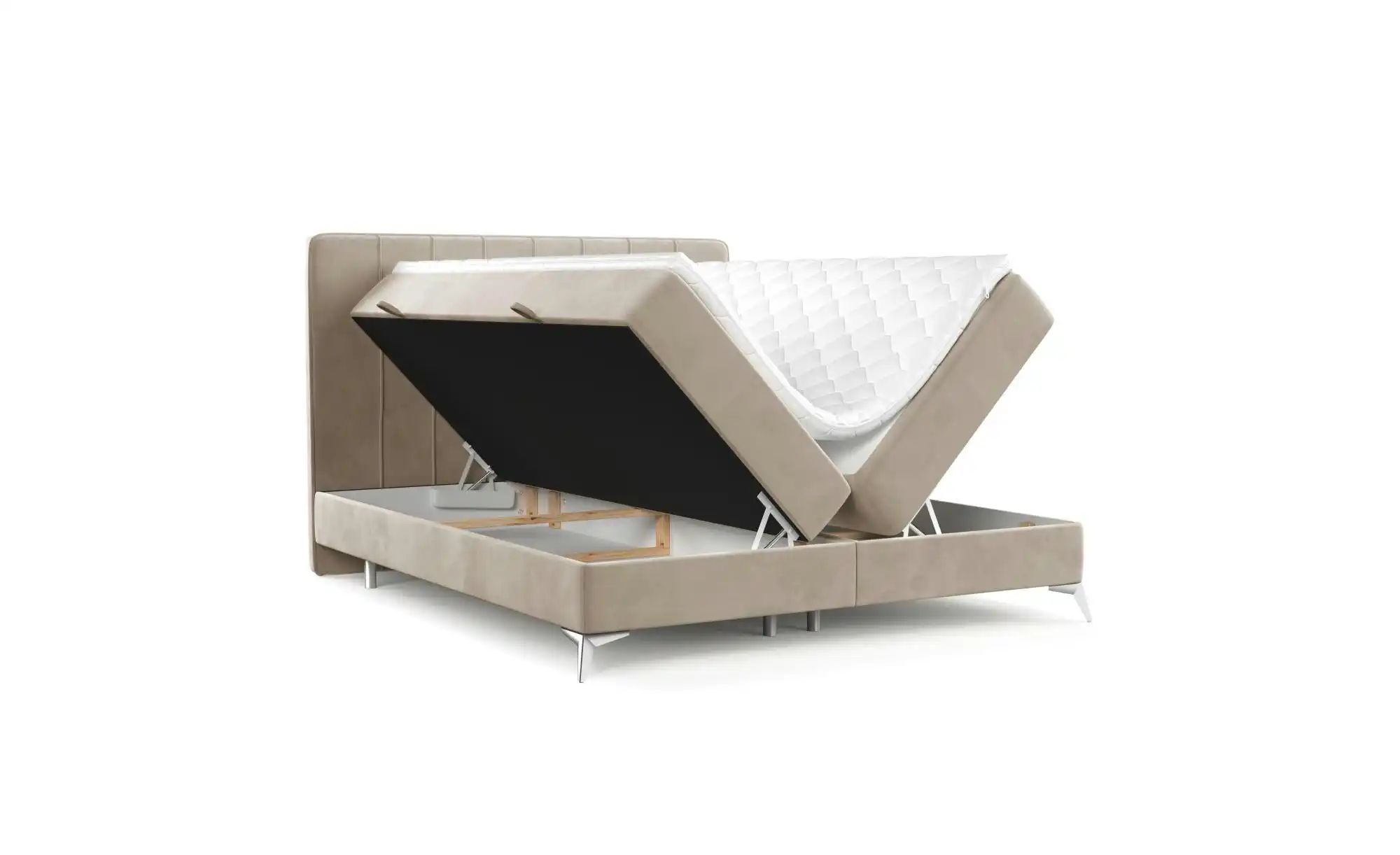 Boxspringbett mit Stauraum   ¦ beige ¦ Maße (cm): B: 122 H: 120 Betten > Ko günstig online kaufen