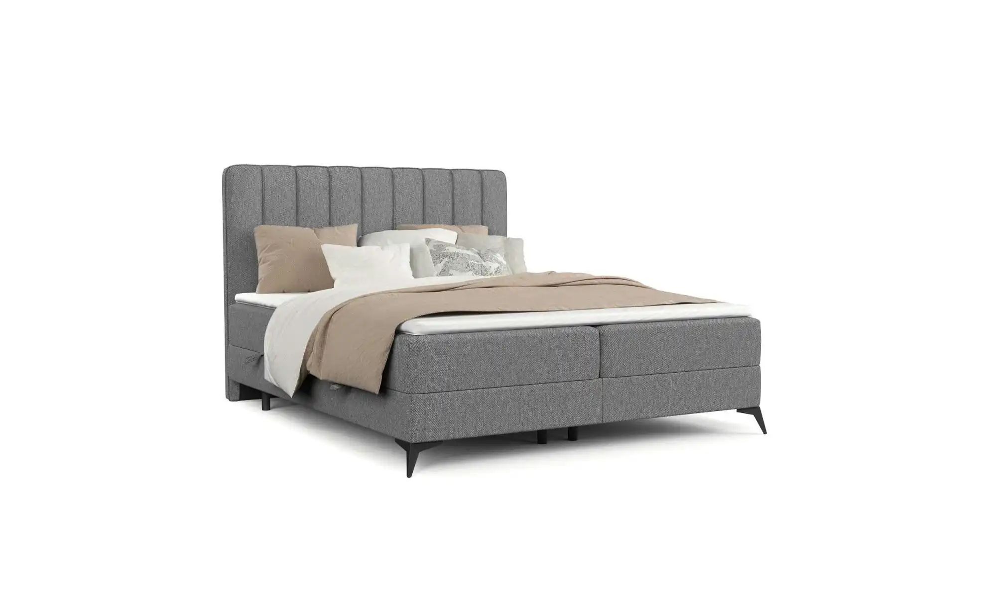 Boxspringbett mit Stauraum   ¦ grau ¦ Maße (cm): B: 122 H: 120 Betten > Kom günstig online kaufen