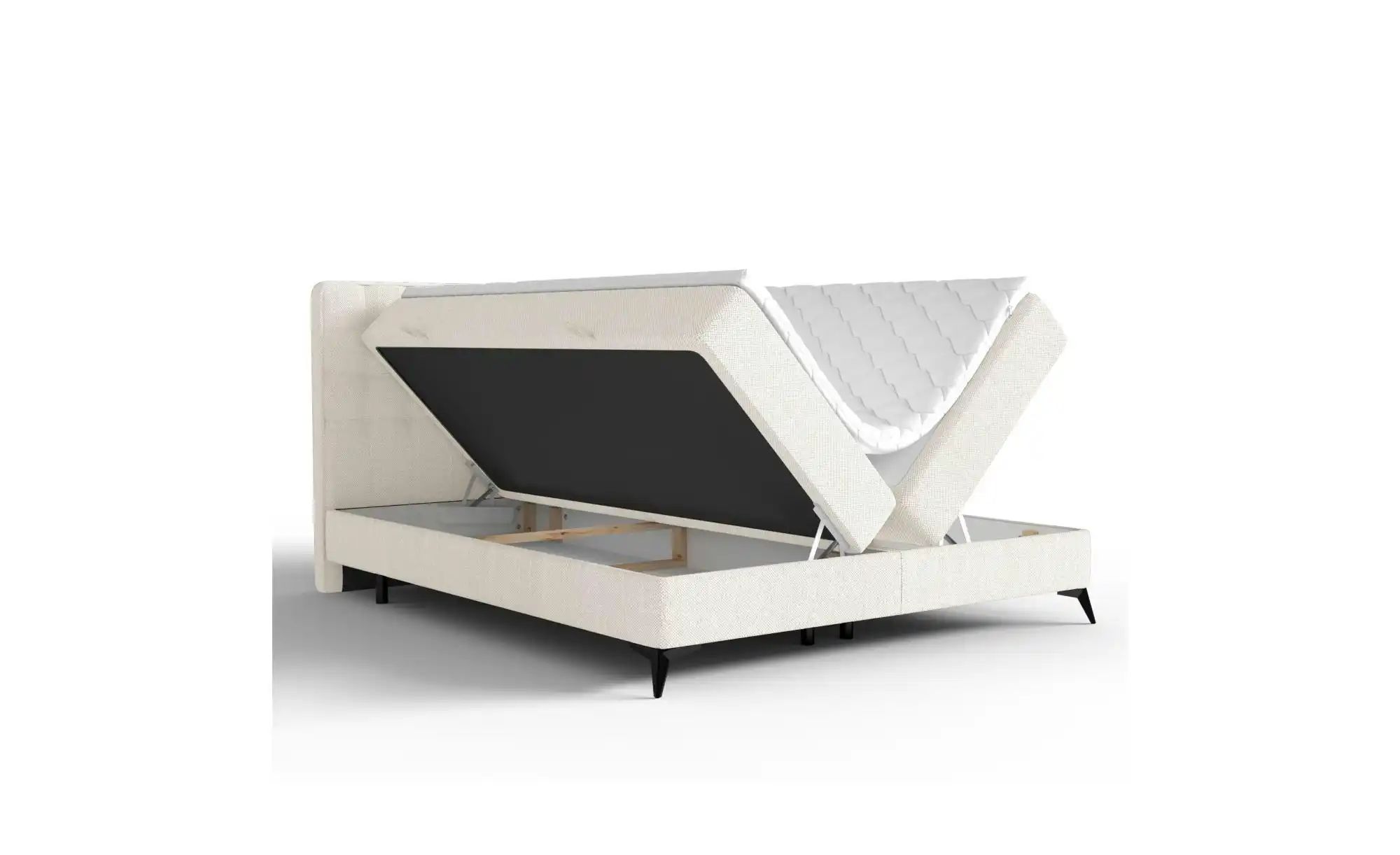 Boxspringbett mit Stauraum   ¦ creme ¦ Maße (cm): B: 162 H: 120 Betten > Ko günstig online kaufen