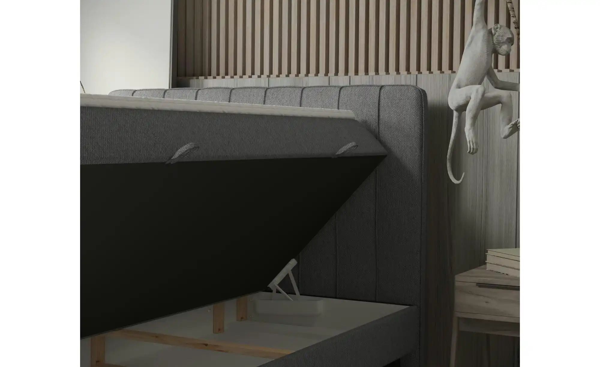 Boxspringbett mit Stauraum   ¦ grau ¦ Maße (cm): B: 162 H: 120 Betten > Kom günstig online kaufen