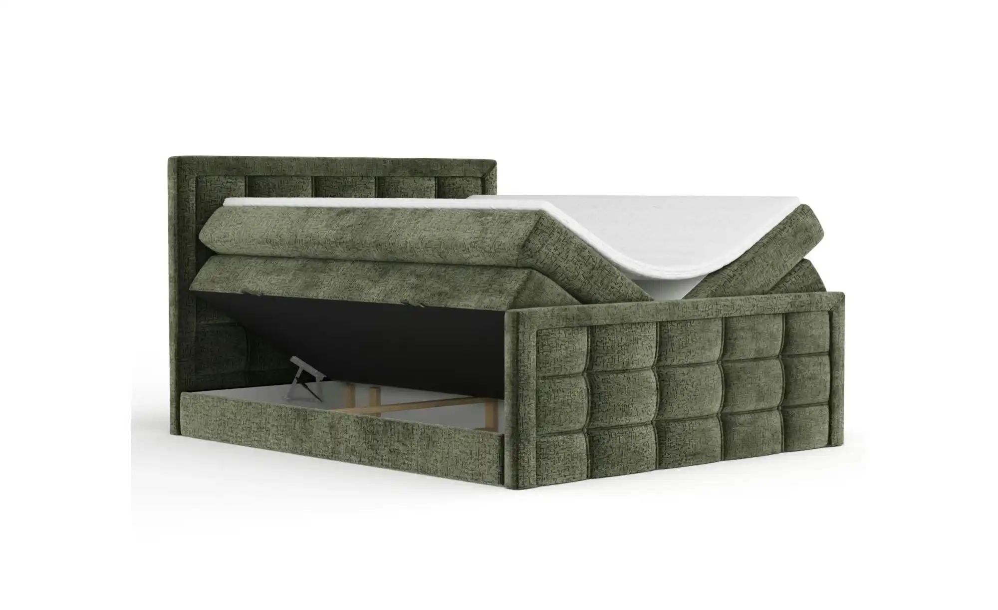 Boxspringbett mit Stauraum   ¦ grün ¦ Maße (cm): B: 162 H: 118 Betten > Kom günstig online kaufen