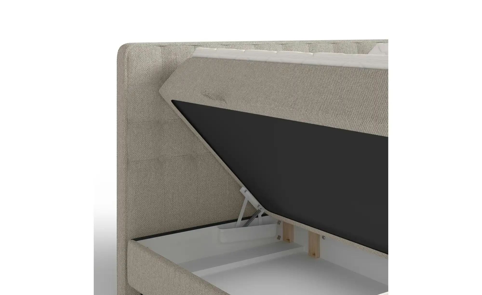 Boxspringbett mit Stauraum   ¦ beige ¦ Maße (cm): B: 162 H: 120 Betten > Ko günstig online kaufen