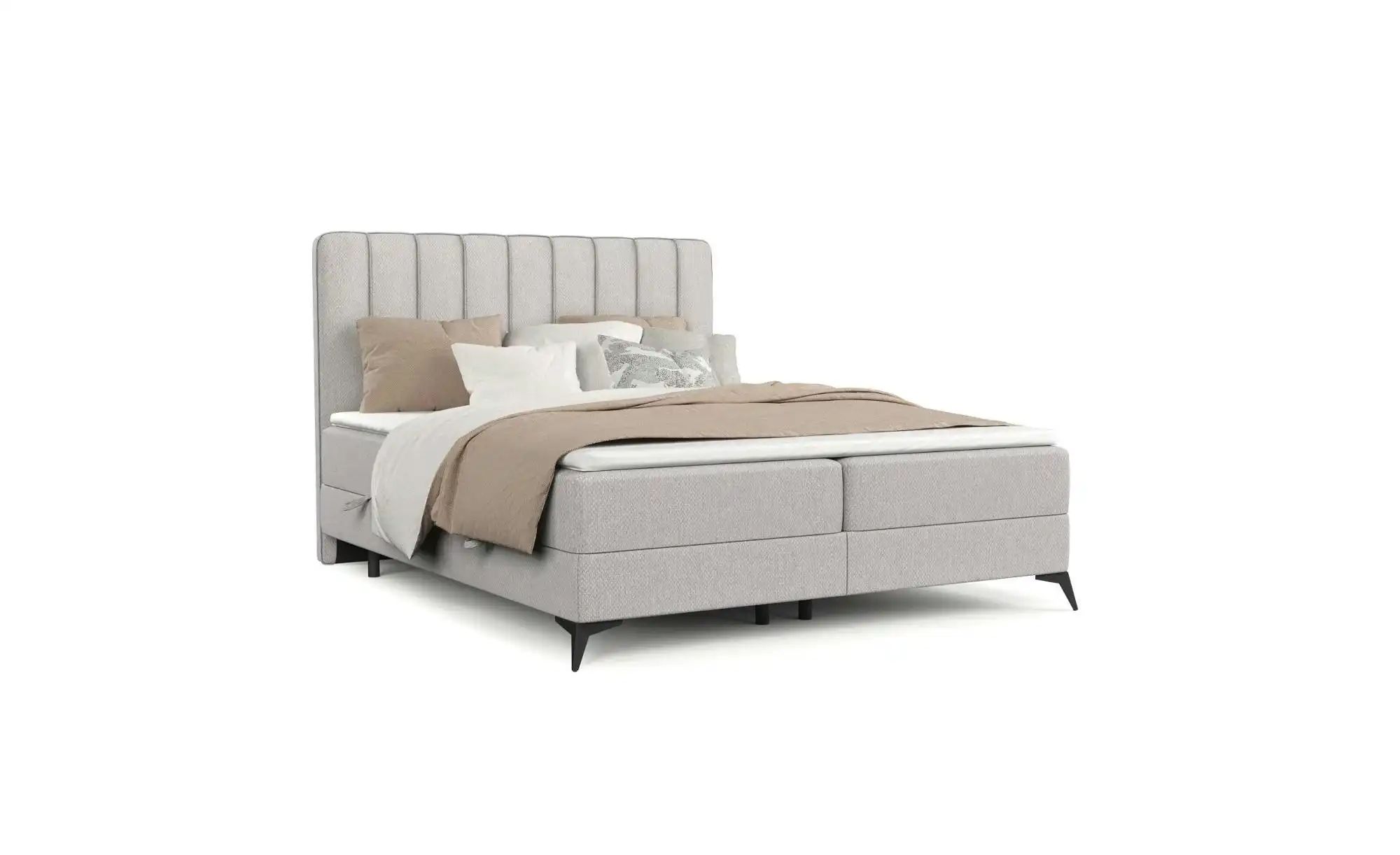 Boxspringbett mit Stauraum   ¦ grau ¦ Maße (cm): B: 142 H: 120 Betten > Kom günstig online kaufen