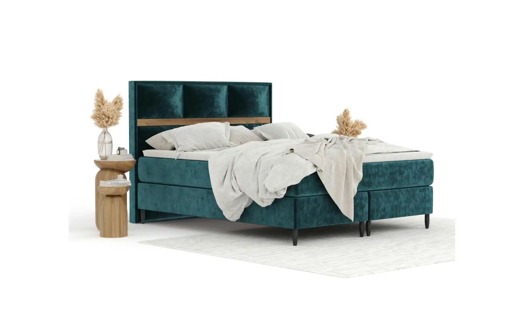 Boxspringbett   ¦ türkis/petrol ¦ Maße (cm): B: 165 H: 123 Betten > Komfort günstig online kaufen