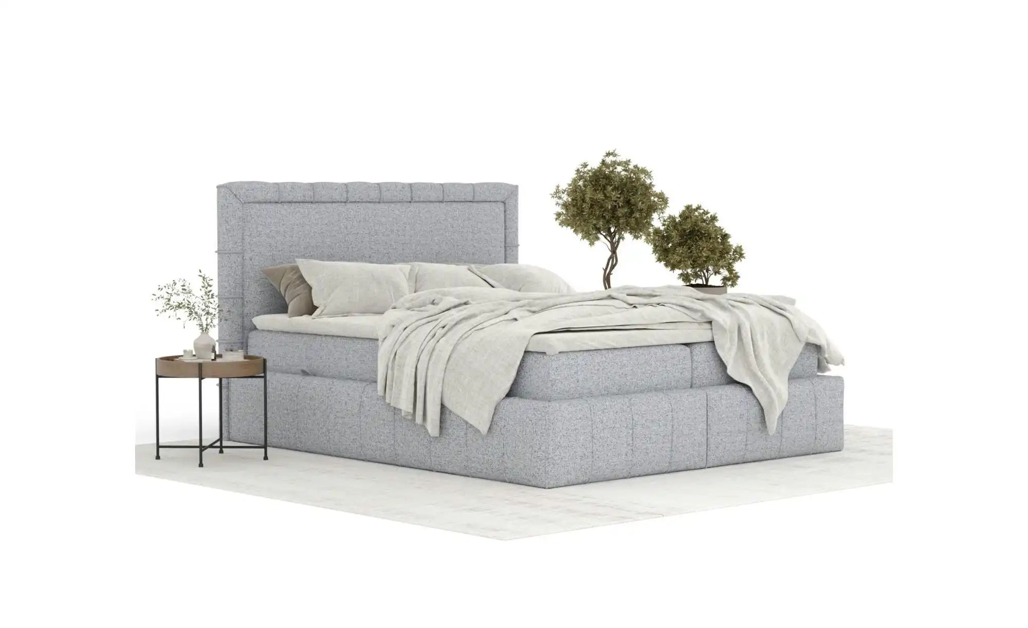 Boxspringbett mit Stauraum   ¦ grau ¦ Maße (cm): B: 187 H: 123 Betten > Kom günstig online kaufen