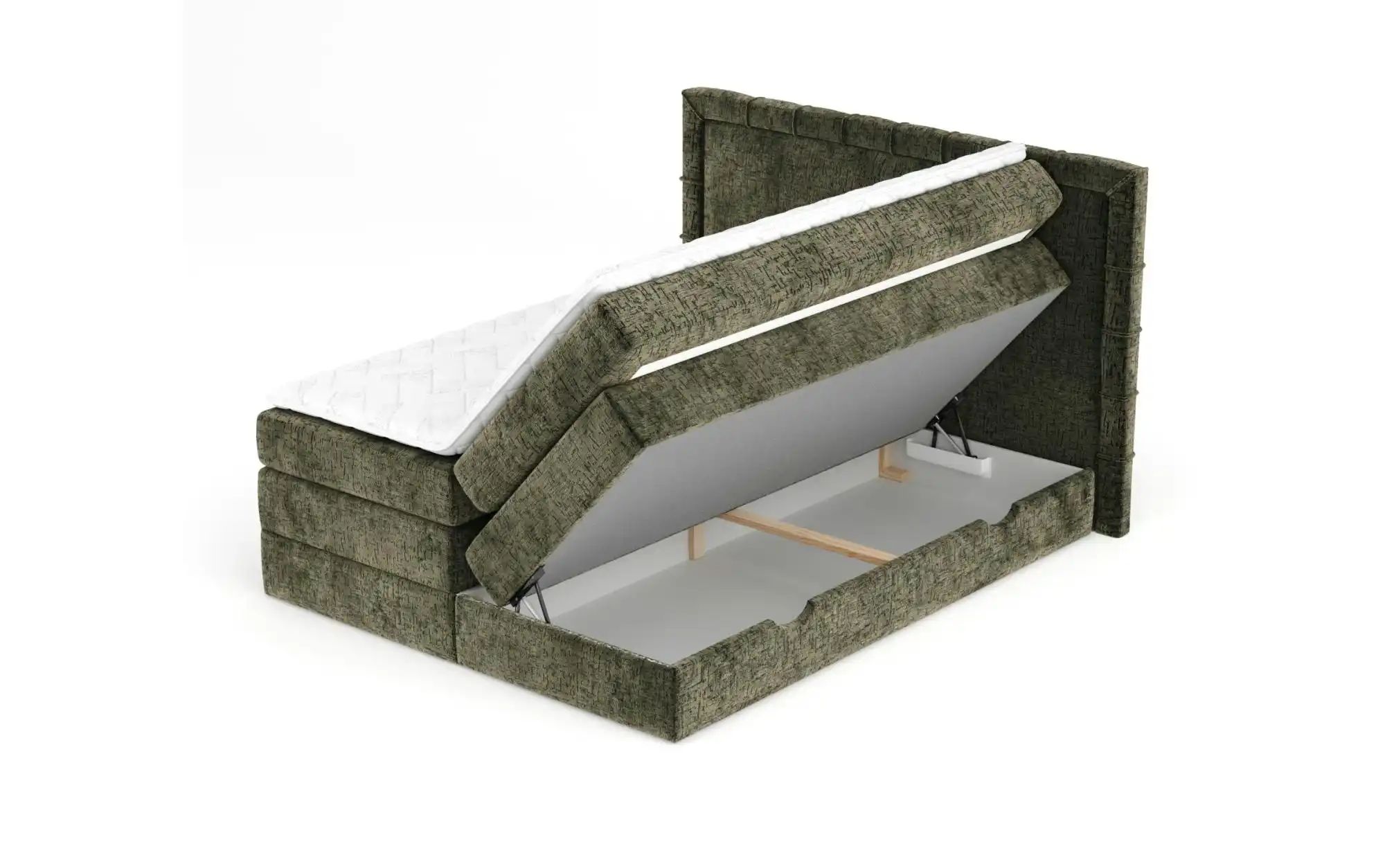 Boxspringbett mit Stauraum   ¦ grün ¦ Maße (cm): B: 207 H: 123 Betten > Kom günstig online kaufen