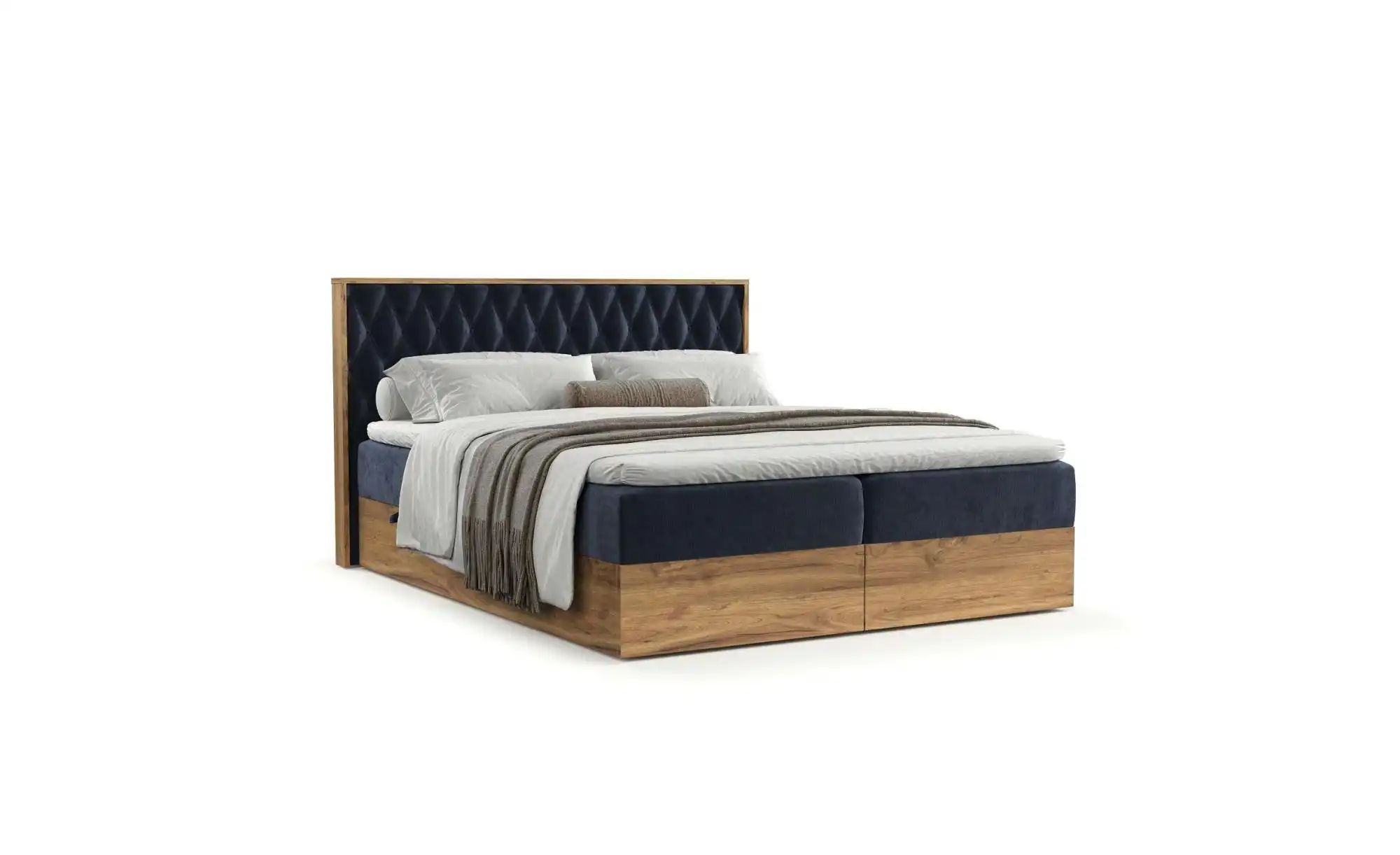 Boxspringbett mit Stauraum   ¦ blau ¦ Maße (cm): B: 189 H: 105 Betten > Box günstig online kaufen