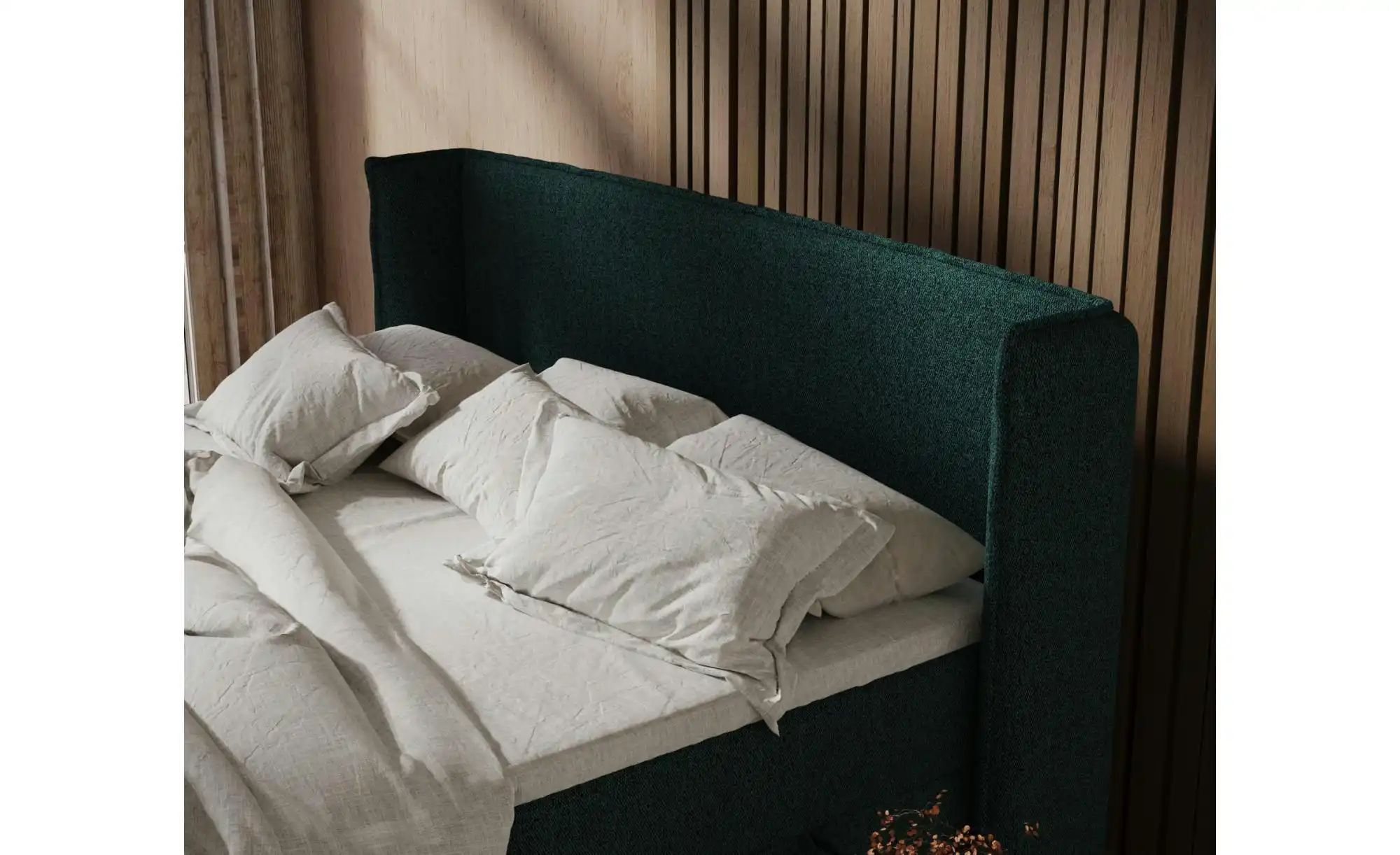 Boxspringbett mit Stauraum   ¦ grün ¦ Maße (cm): B: 218 H: 117 Betten > Kom günstig online kaufen