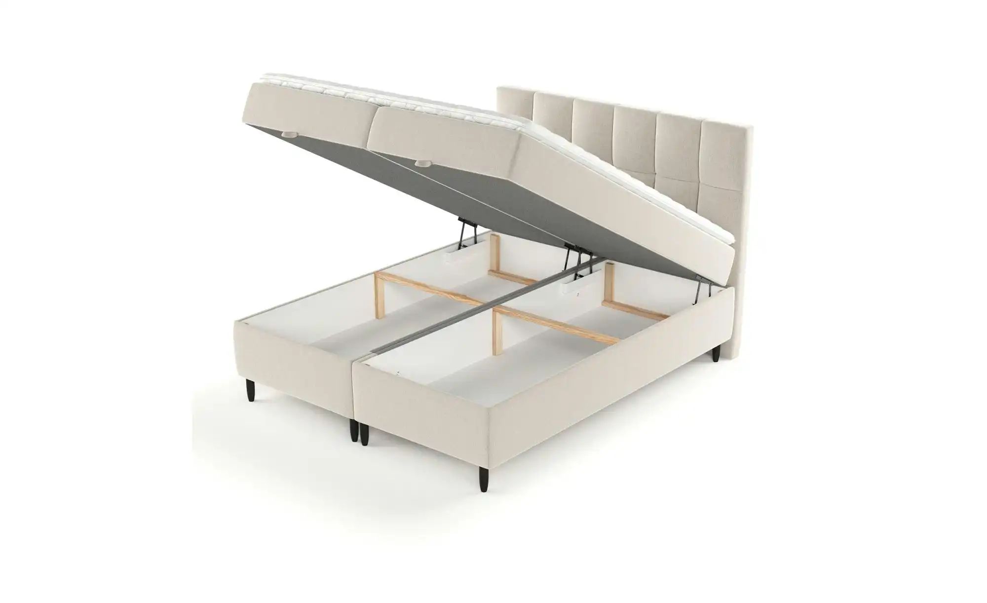 Boxspringbett mit Stauraum   ¦ creme ¦ Maße (cm): B: 142 H: 125 Betten > Ko günstig online kaufen