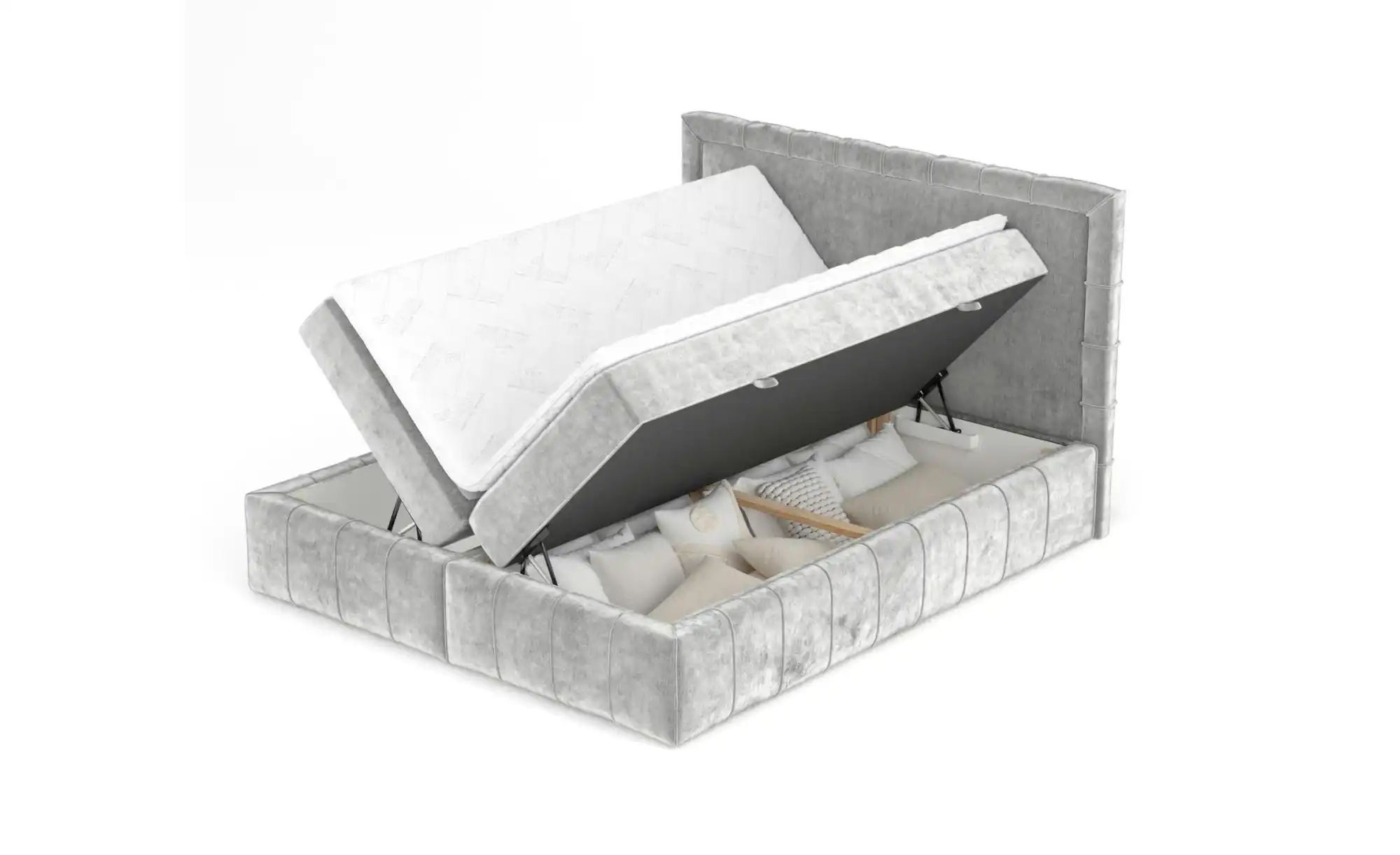 Boxspringbett mit Stauraum   ¦ grau ¦ Maße (cm): B: 227 H: 123 Betten > Kom günstig online kaufen