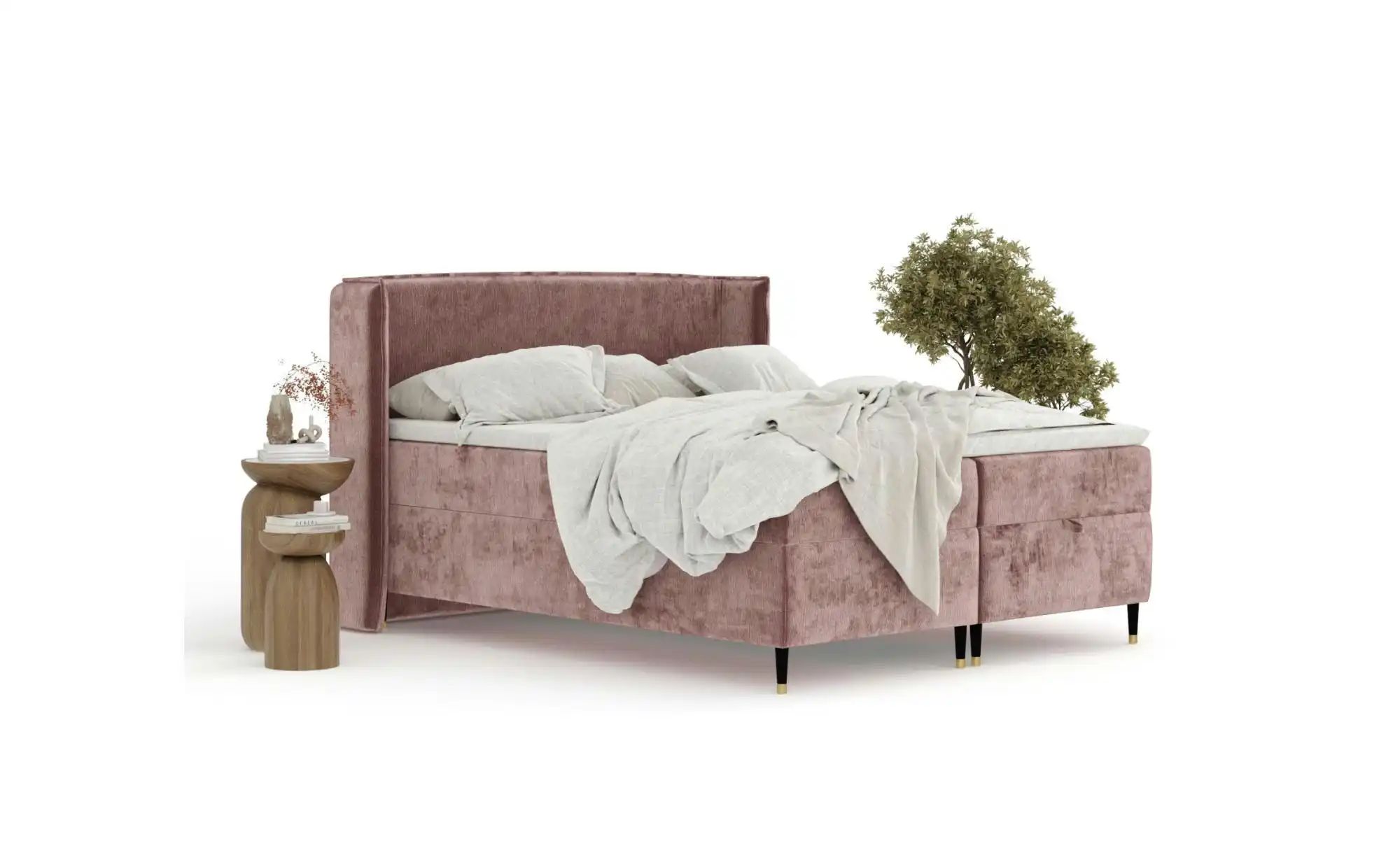 Boxspringbett mit Stauraum   ¦ rosa/pink ¦ Maße (cm): B: 198 H: 117 Betten günstig online kaufen