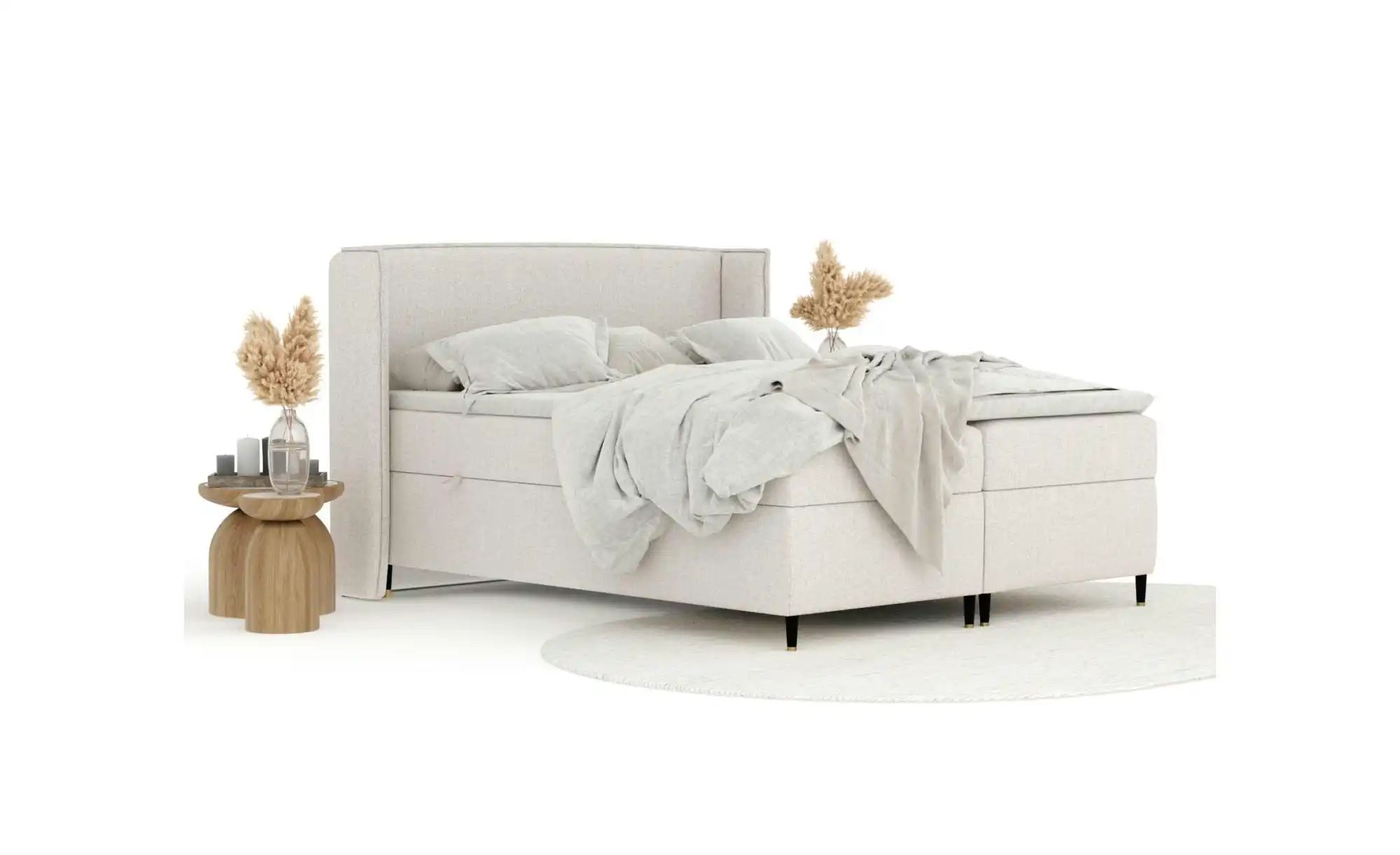 Boxspringbett mit Stauraum   ¦ beige ¦ Maße (cm): B: 158 H: 117 Betten > Ko günstig online kaufen
