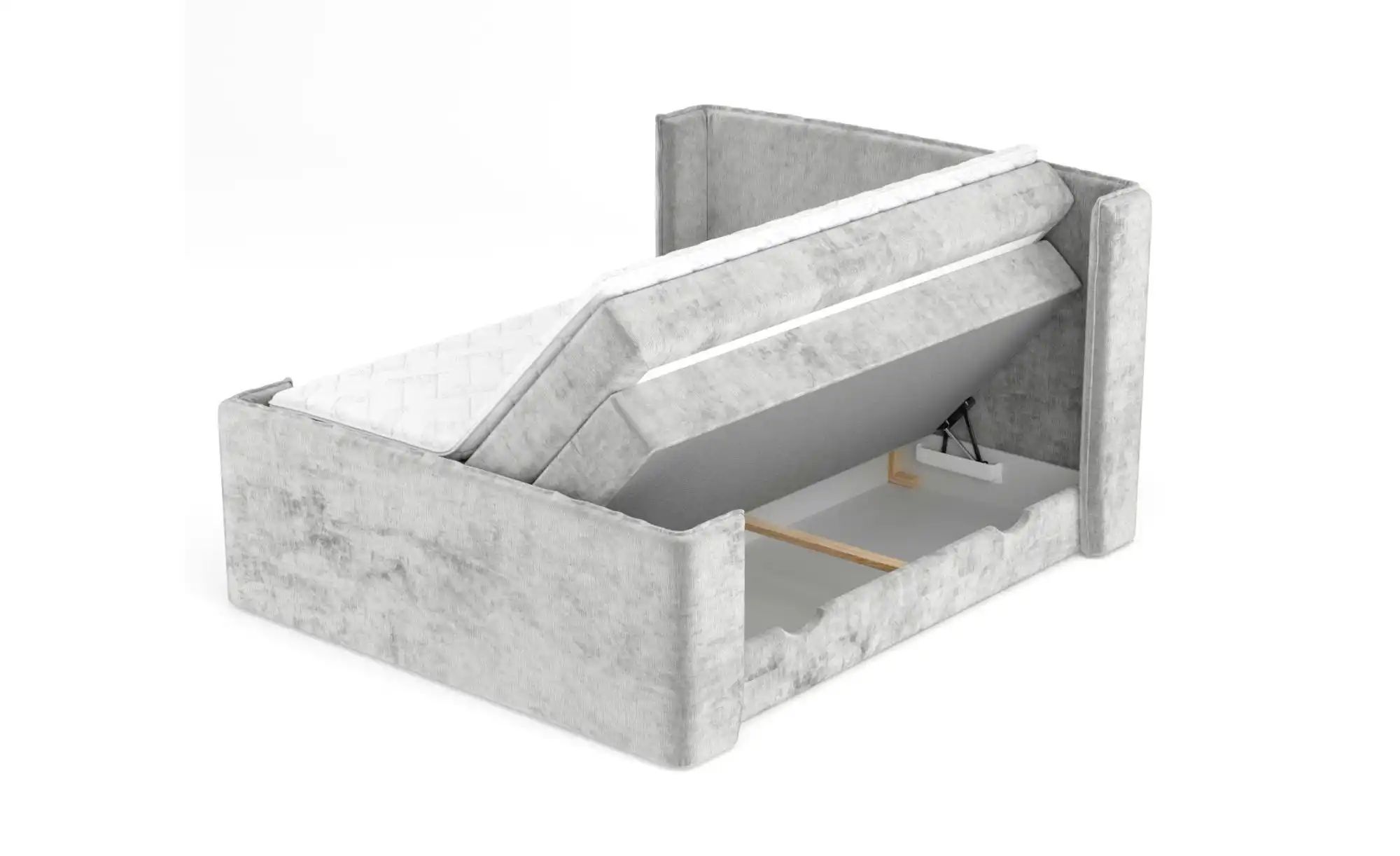 Boxspringbett mit Stauraum   ¦ grau ¦ Maße (cm): B: 198 H: 117 Betten > Kom günstig online kaufen