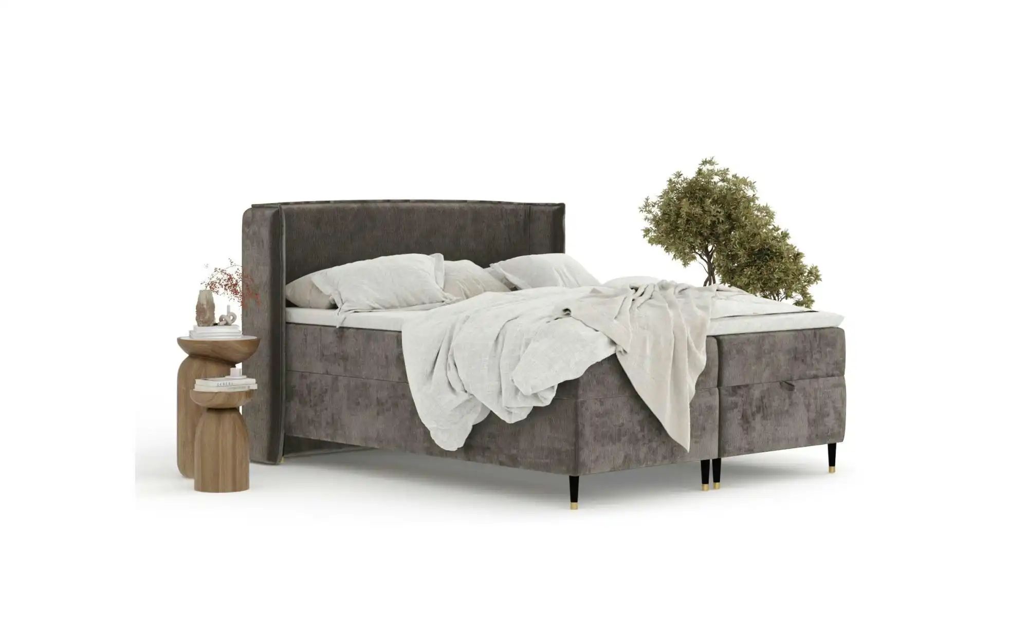 Boxspringbett mit Stauraum   ¦ braun ¦ Maße (cm): B: 218 H: 117 Betten > Ko günstig online kaufen