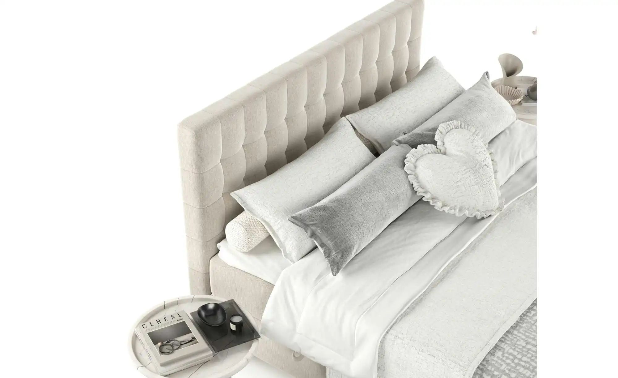 Boxspringbett mit Stauraum   ¦ beige ¦ Maße (cm): B: 162 H: 114 Betten > Ko günstig online kaufen