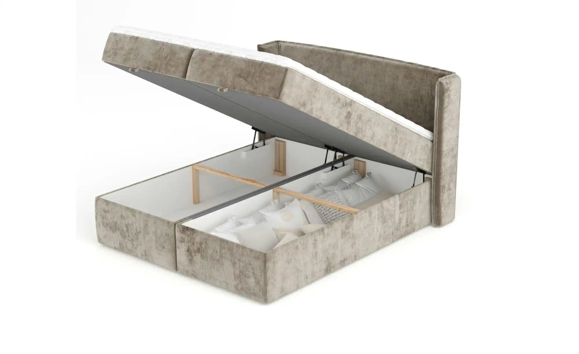Boxspringbett mit Stauraum   ¦ beige ¦ Maße (cm): B: 178 H: 117 Betten > Ko günstig online kaufen