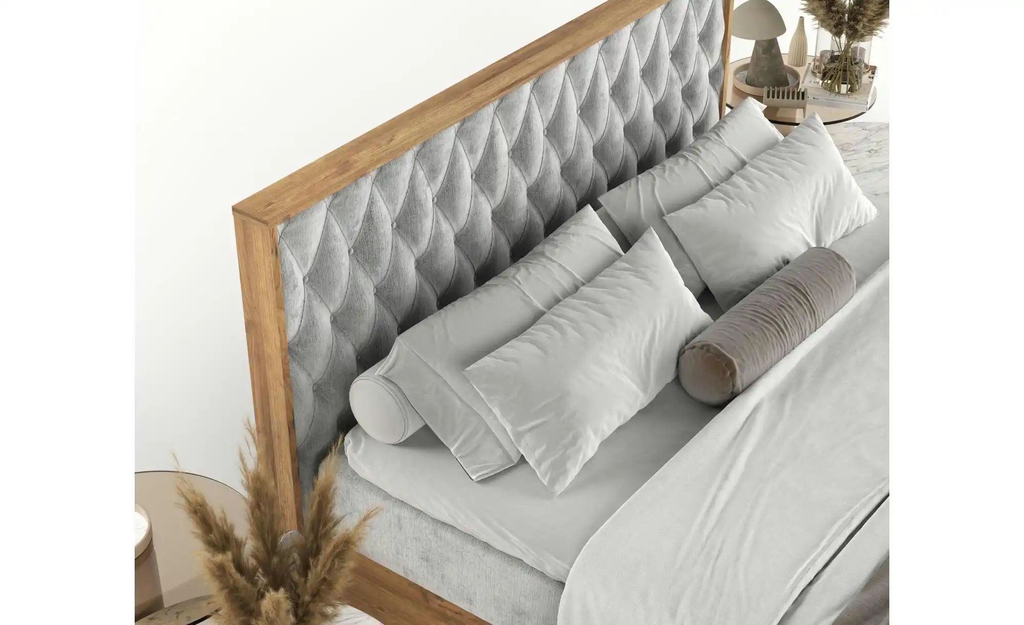 Boxspringbett mit Stauraum   ¦ grau ¦ Maße (cm): B: 209 H: 105 Betten > Box günstig online kaufen