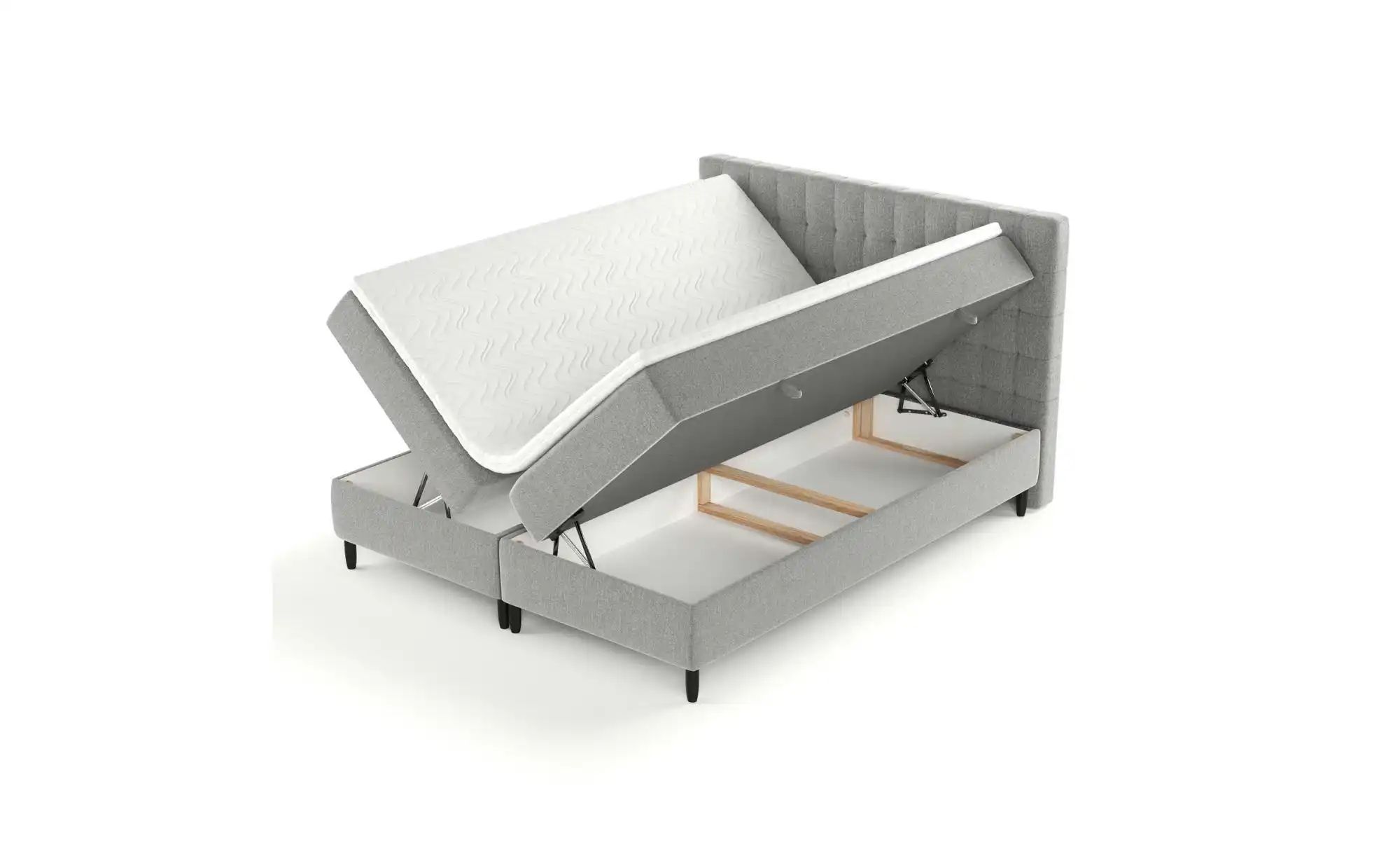 Boxspringbett mit Stauraum   ¦ grau ¦ Maße (cm): B: 162 H: 114 Betten > Kom günstig online kaufen