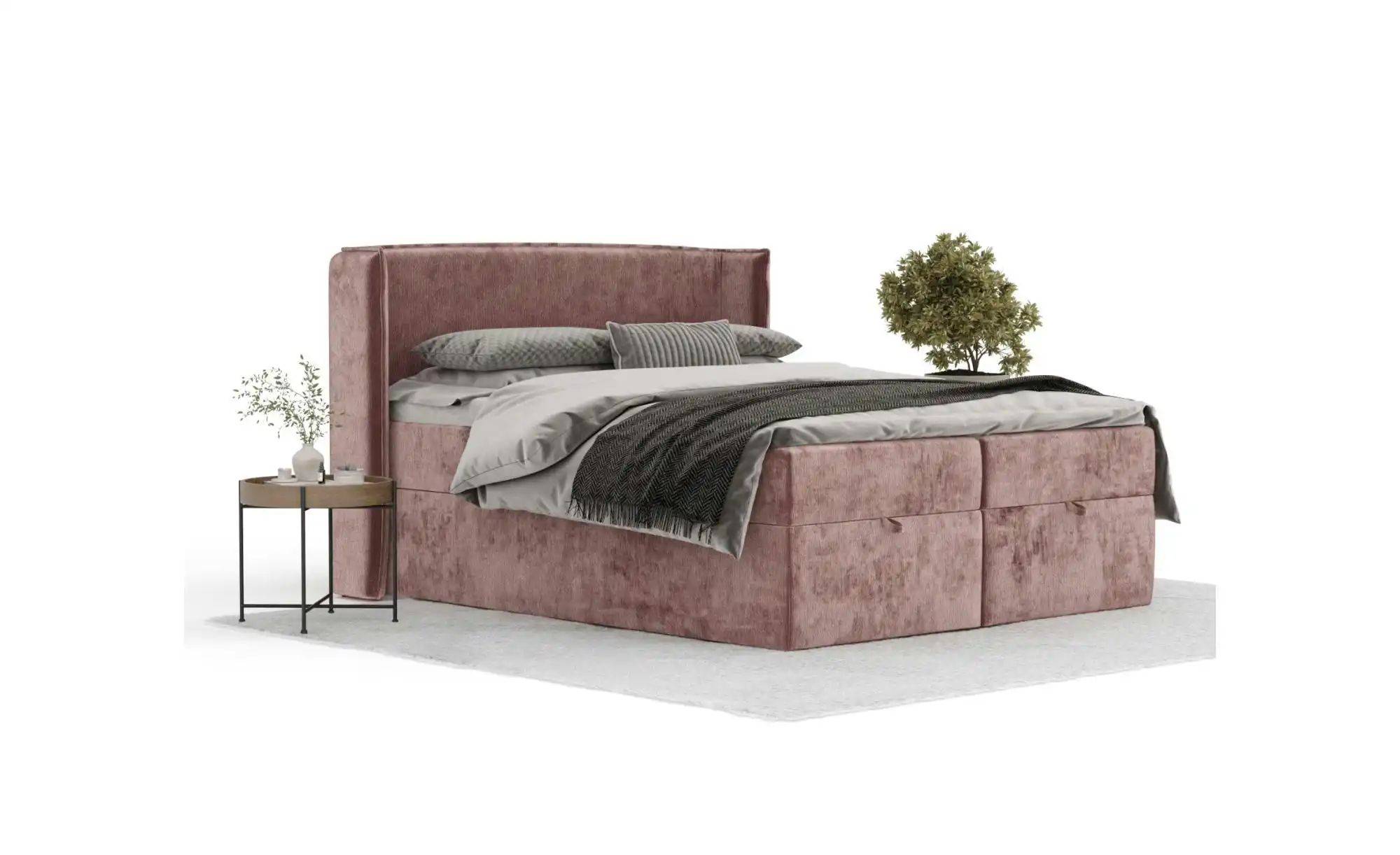 Boxspringbett mit Stauraum   ¦ rosa/pink ¦ Maße (cm): B: 218 H: 117 Betten günstig online kaufen