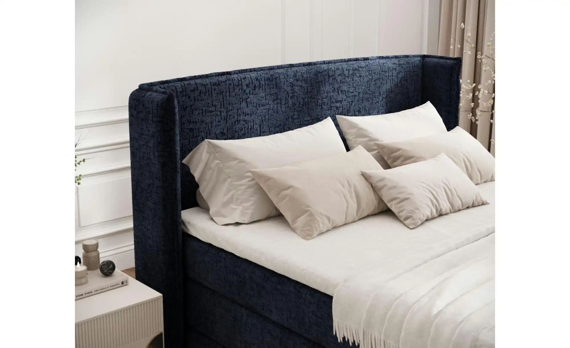 Boxspringbett mit Stauraum   ¦ blau ¦ Maße (cm): B: 198 H: 117 Betten > Kom günstig online kaufen