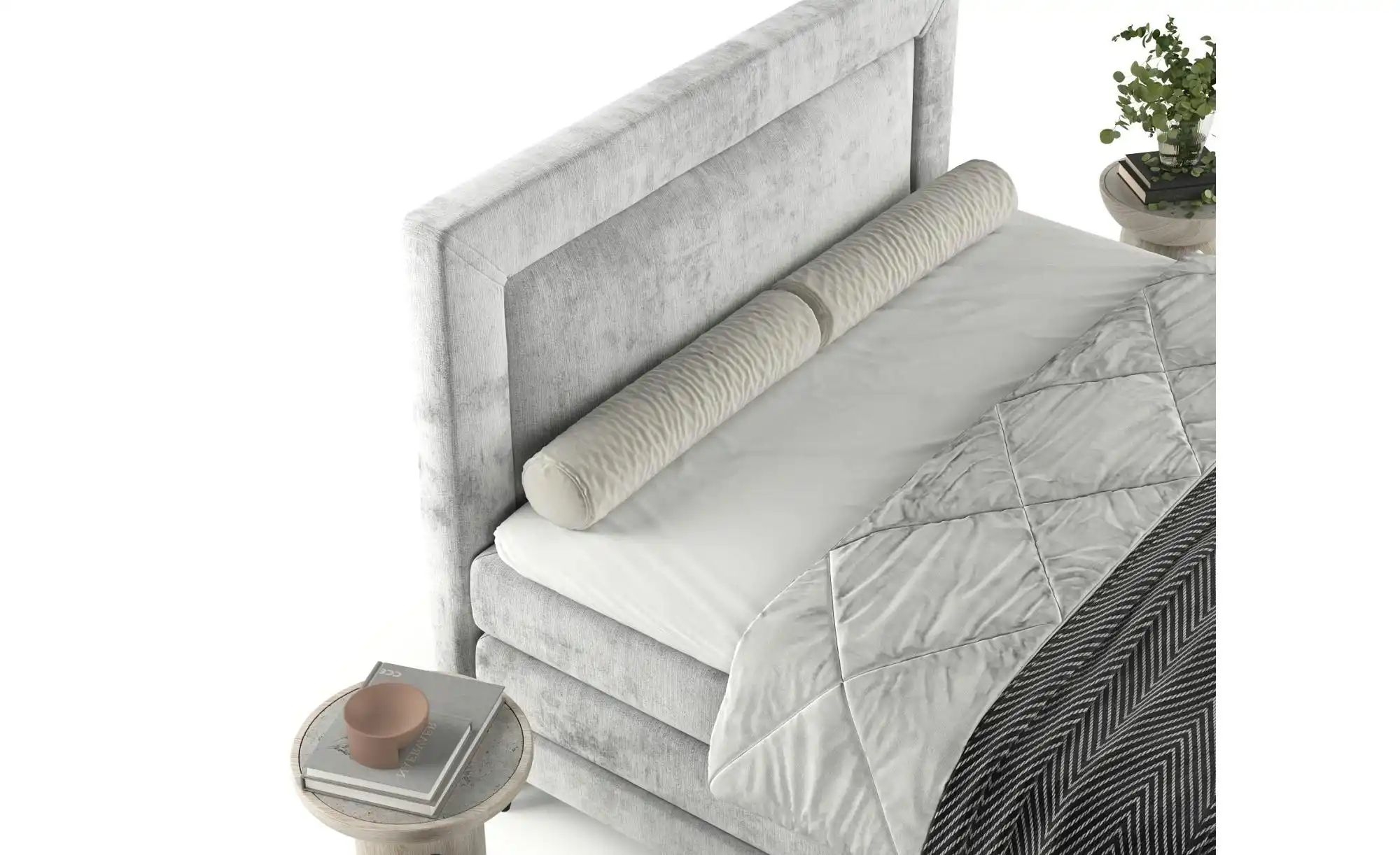 Boxspringbett   ¦ grau ¦ Maße (cm): B: 162 H: 123 Betten > Komfortbetten - günstig online kaufen