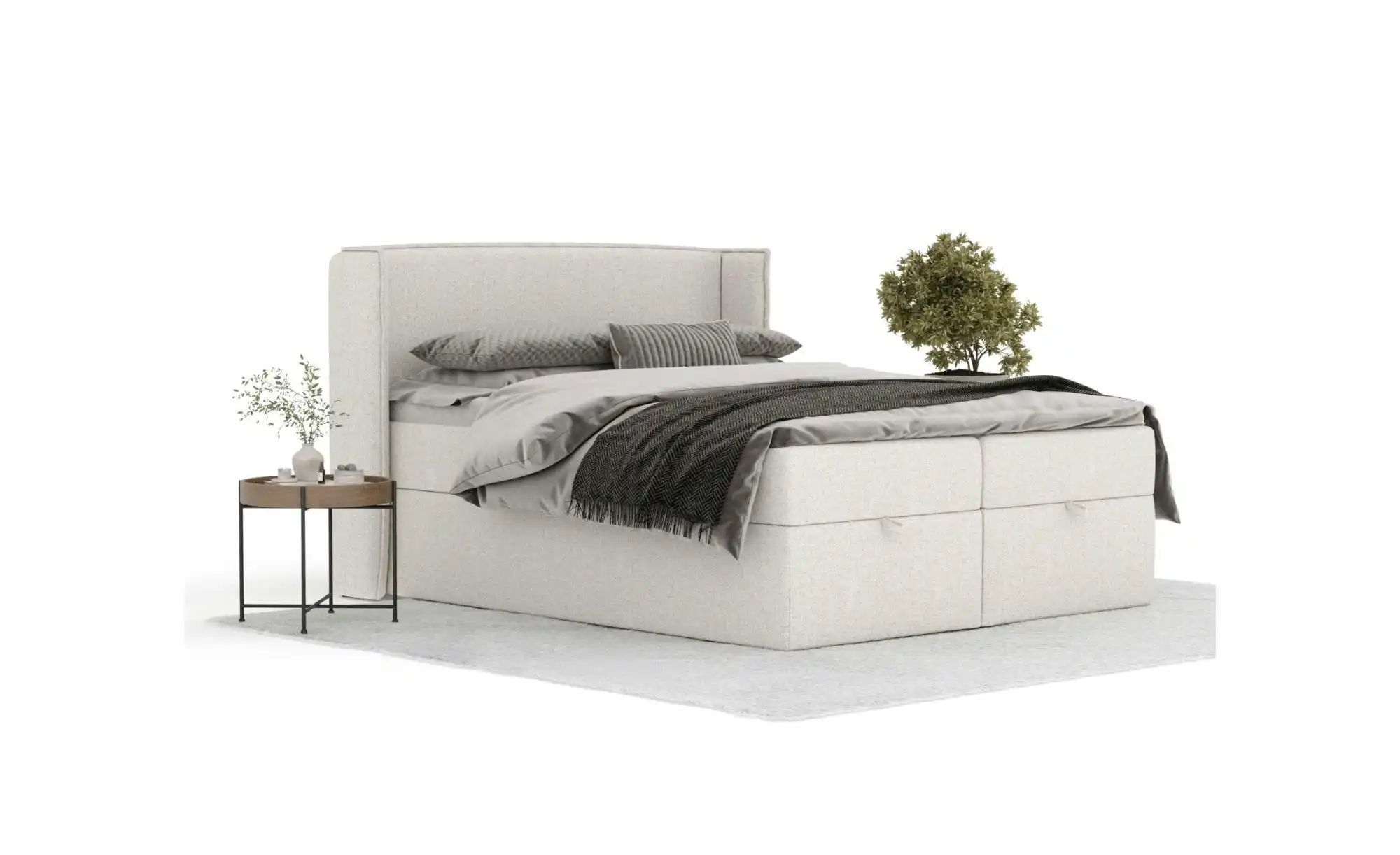 Boxspringbett mit Stauraum   ¦ beige ¦ Maße (cm): B: 218 H: 117 Betten > Ko günstig online kaufen