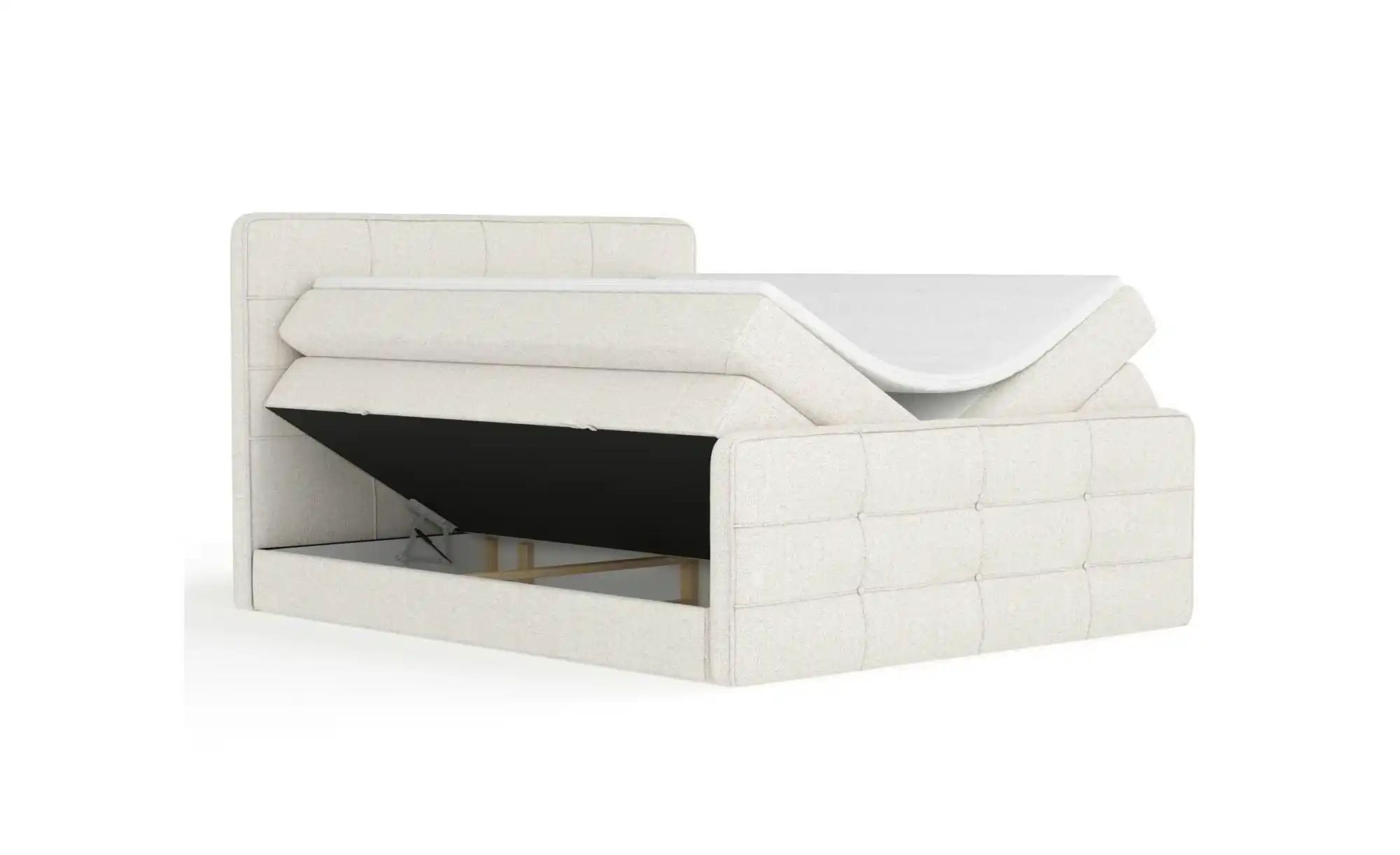 Boxspringbett mit Stauraum   ¦ creme ¦ Maße (cm): B: 164 H: 118 Betten > Ko günstig online kaufen