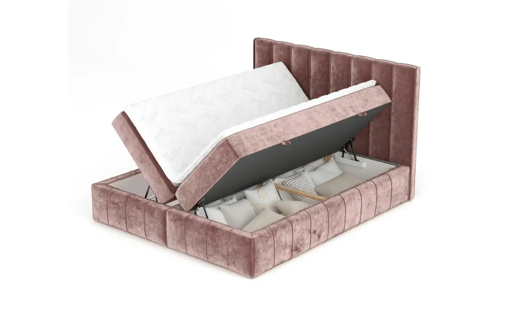 Boxspringbett mit Stauraum   ¦ rosa/pink ¦ Maße (cm): B: 185 H: 124 Betten günstig online kaufen