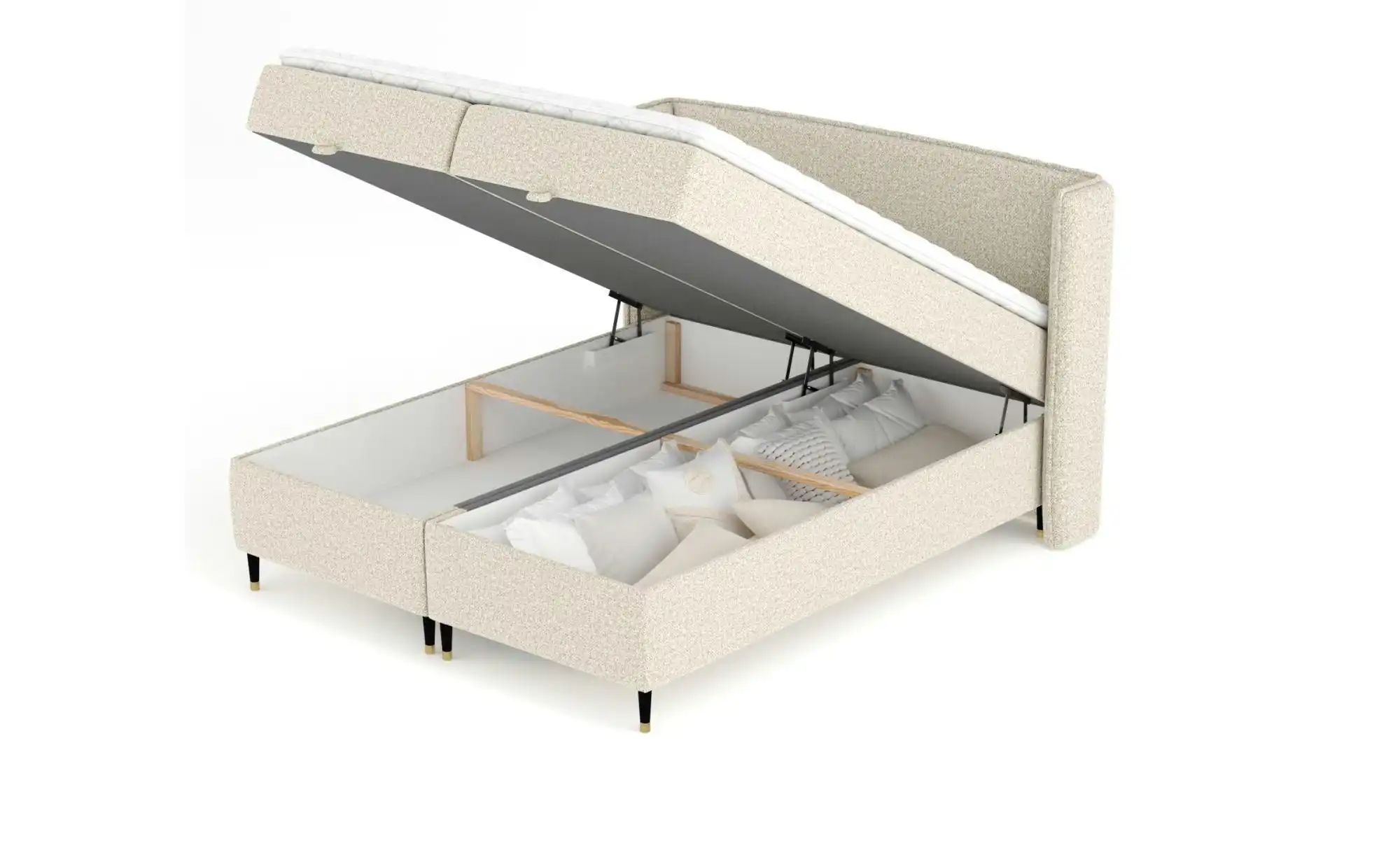 Boxspringbett mit Stauraum   ¦ beige ¦ Maße (cm): B: 178 H: 117 Betten > Ko günstig online kaufen