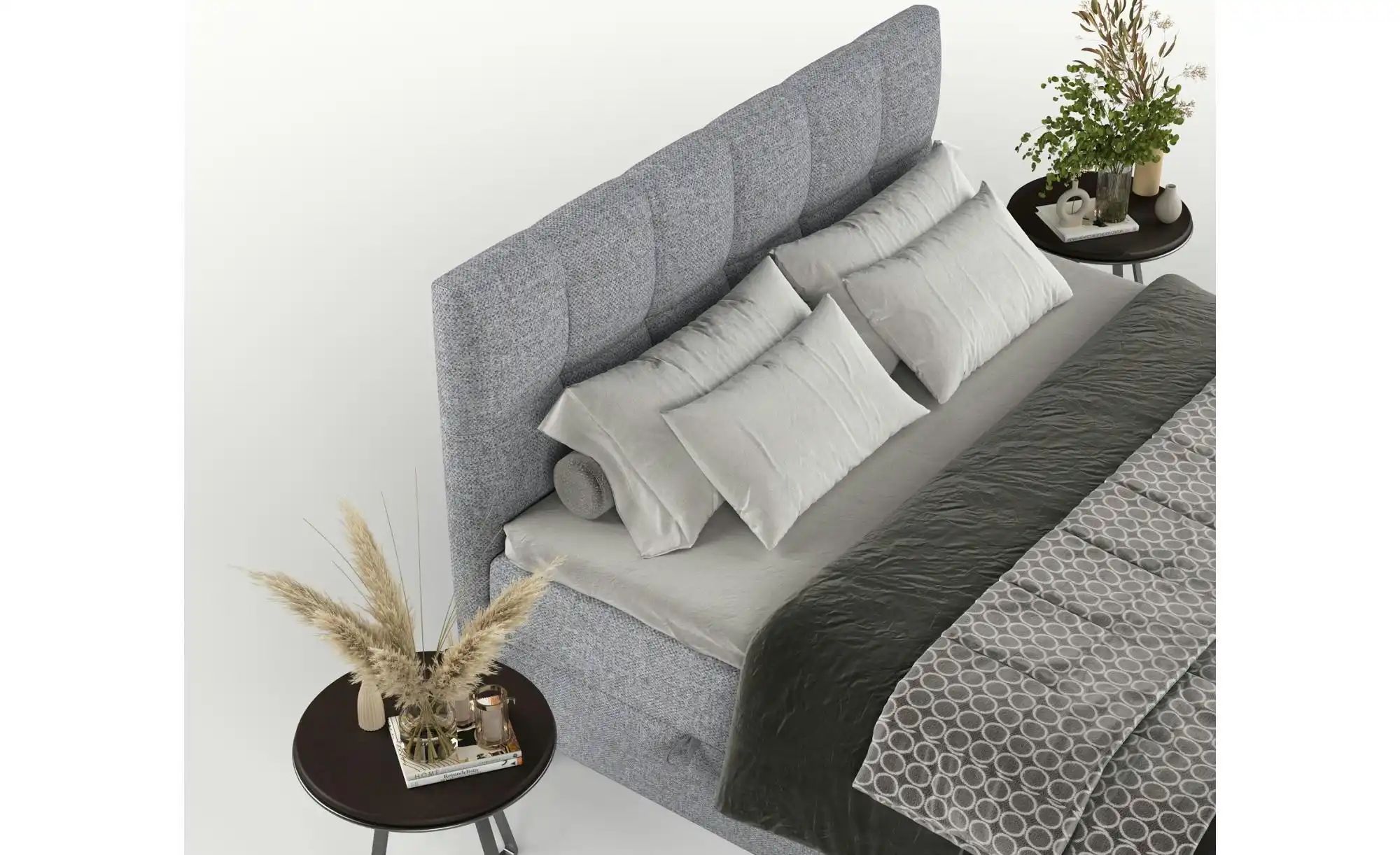 Boxspringbett mit Stauraum   ¦ grau ¦ Maße (cm): B: 182 H: 110 Betten > Kom günstig online kaufen