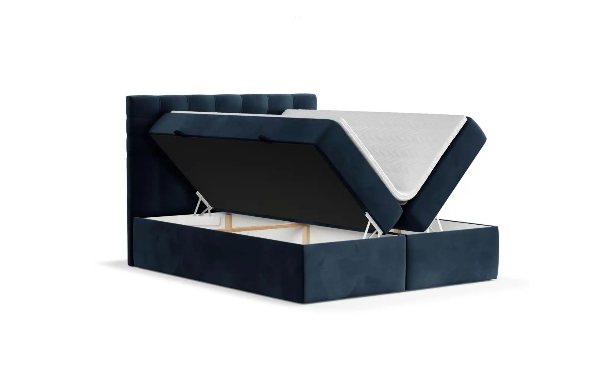Boxspringbett mit Stauraum   ¦ blau ¦ Maße (cm): B: 202 H: 120 Betten > Kom günstig online kaufen